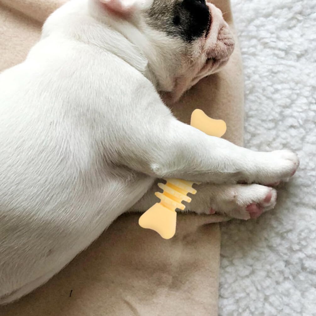 Milisten Durable Interactive Dog Toys Milk Flavor Dog Chewing Toys Fish Bones Shaped For Large Medium Small Agressive Puppies-2P