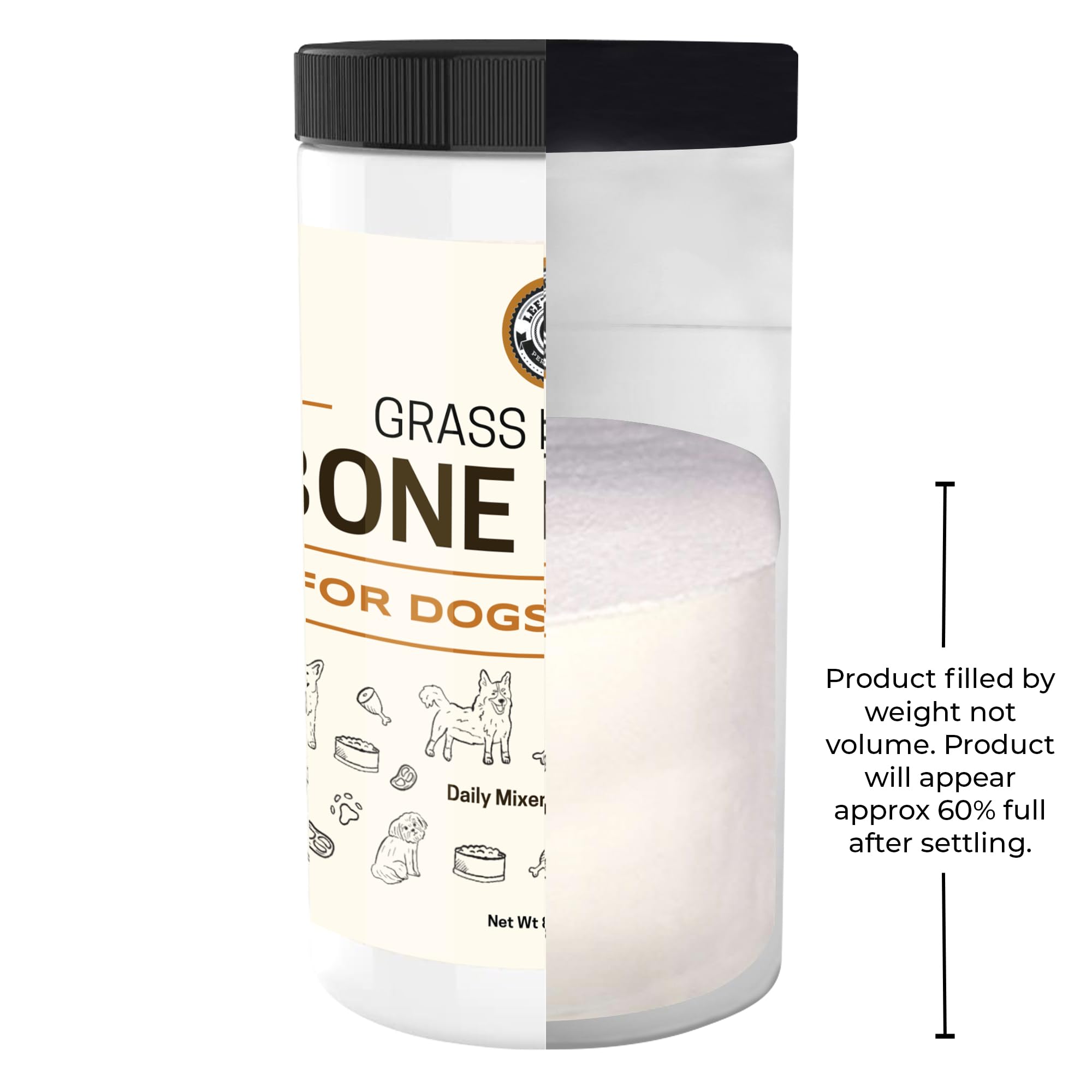 8oz Beef Bone Broth Powder for Dogs and Cats - Human Grade Grass-Fed for Picky Eaters - Supports Joints and Gut Health - Single