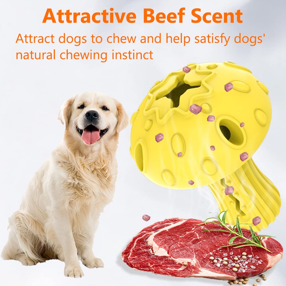 SCHITEC Dog Chew Toy for Large & Medium Dogs, Rubber Treat Dispensing Toy for Aggressive Chewers, Interactive Slow Feeder Tough