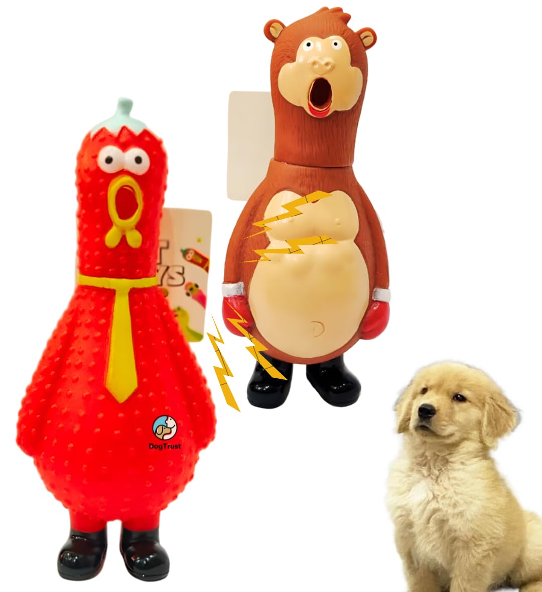 Dog Trust Stimulating Squeaky Dog Toy For Small Breeds Natural Latex Rubber For A Safe, Durable, And Interactive Play Experience