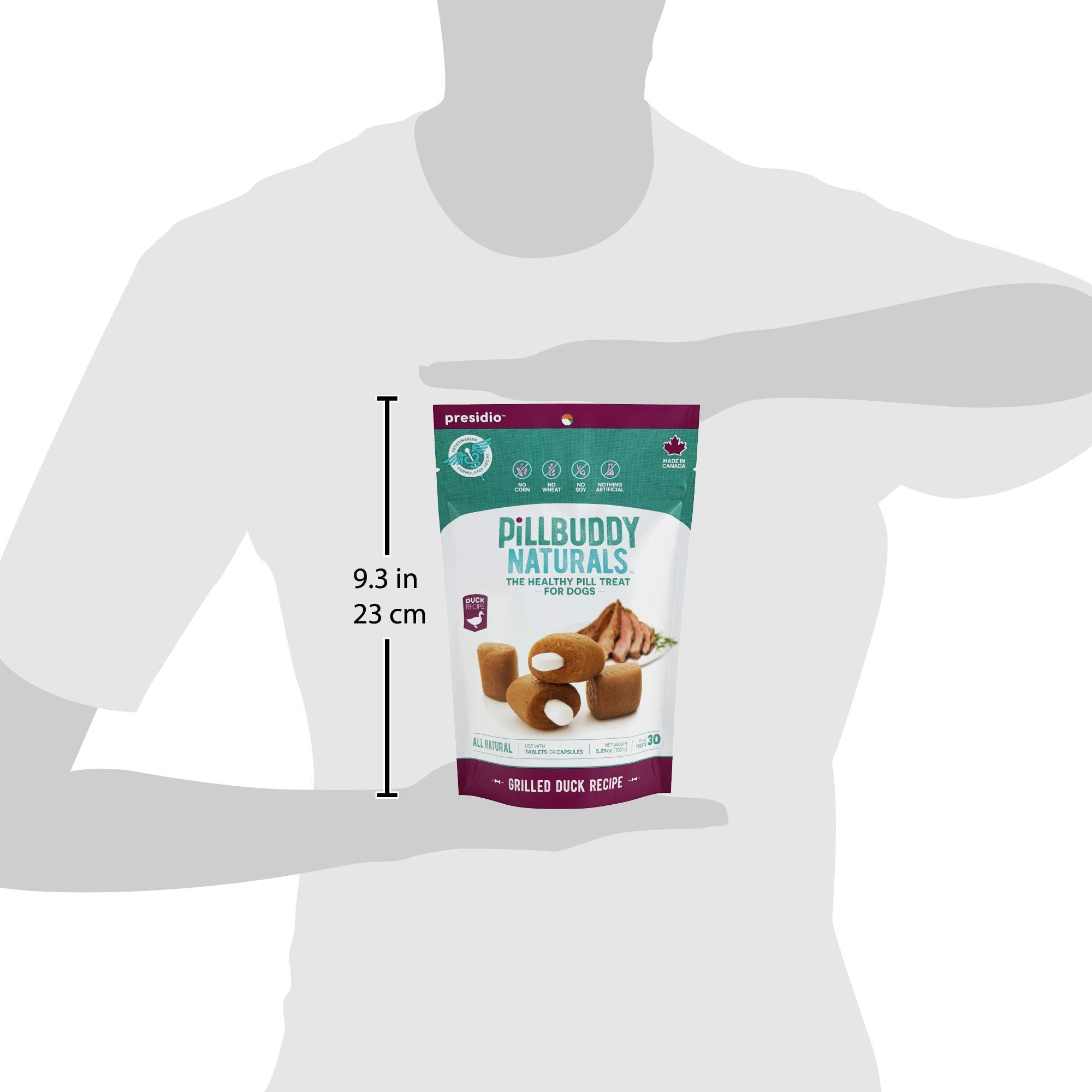 Presidio Pill Buddy Naturals - Duck (Chicken-Free) Pill Hiding Treats for Dogs - Pill Pocket for Any Size Medication - 30 Servin