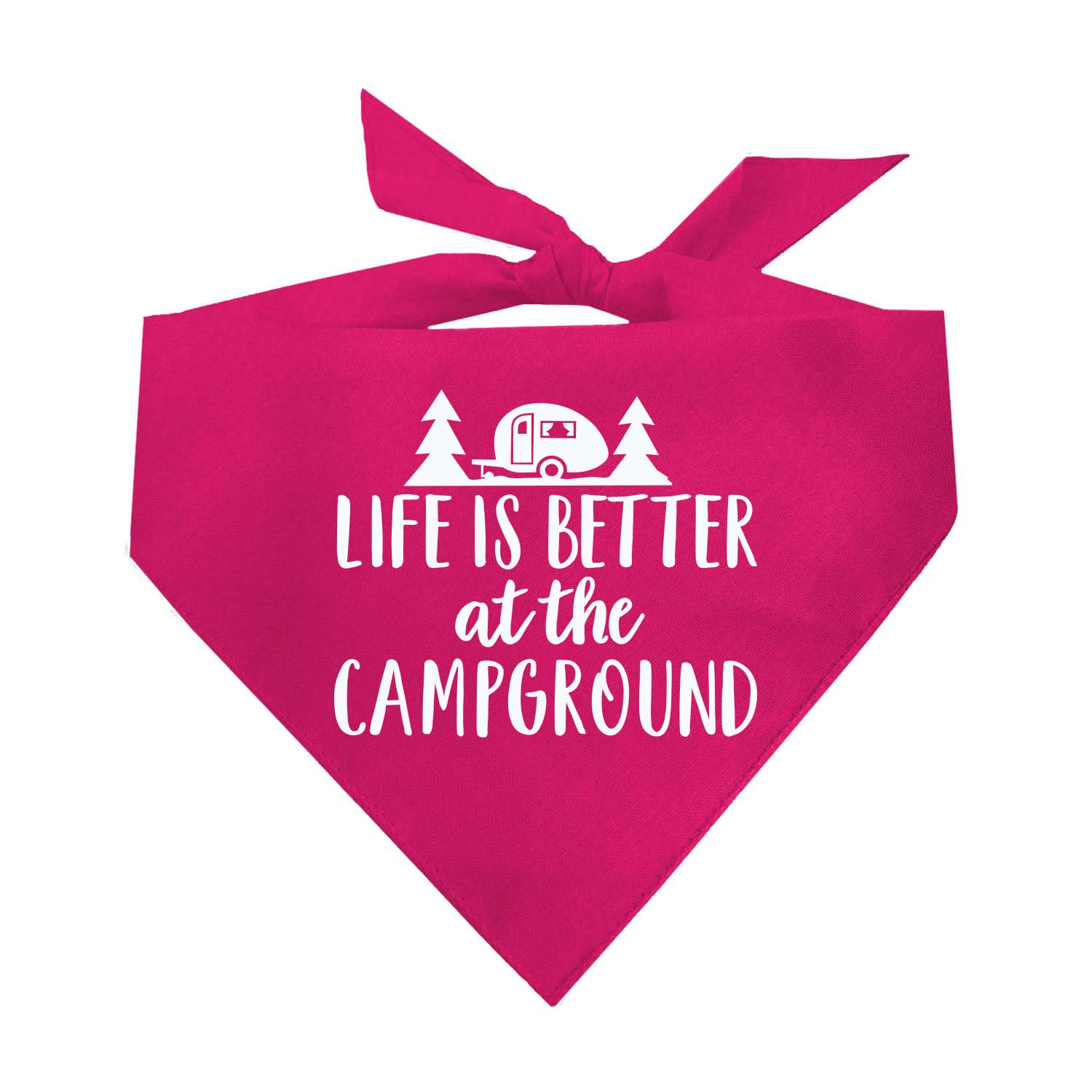 Life Is Better At The Campground Dog Bandana (Hot Pink, Xs 564)