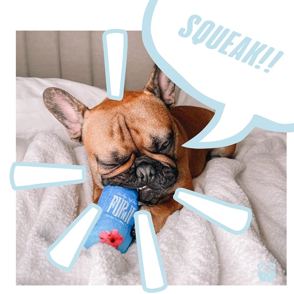 Furji Dog Toy - Funny Cute And Unique Squeaky Dog Toy - Plush Toy With Squeaker For Small Medium Dogs - Gifts For Favorite Dog Birthday - Alcohol Drink Parody For Boredom