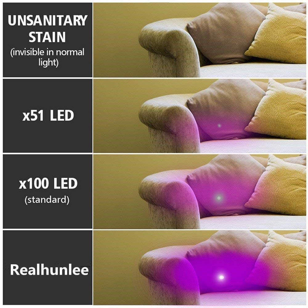 UV Flashlight Black Light, 100 LED Blacklight Flashlite Pet Urine Detector for Dry Dog/Cat Urine Stains Detection, Bed Bug, Scor