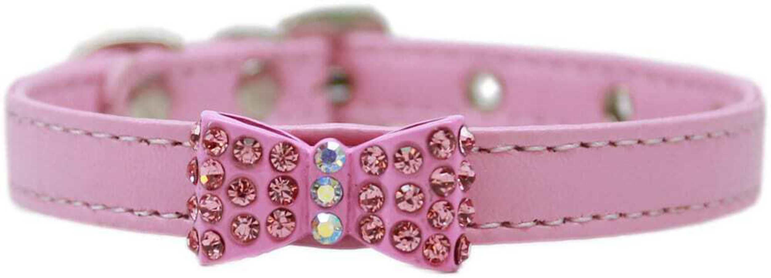 Dog, Puppy & Pet Fashion Collar, &quot;Bow-Dacious Crystal&quot; Aqua 10