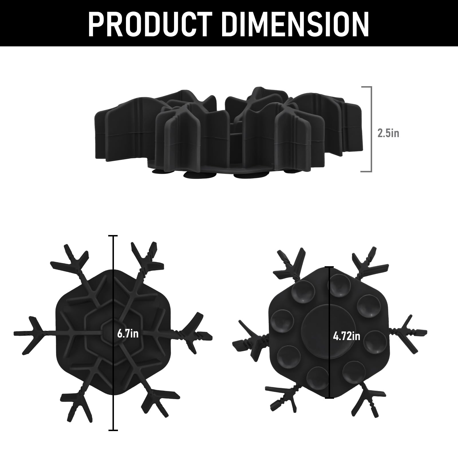 Dog Slow Feeder Insert Silicone Suction Cup For All Breed Regular Elevated Stainless Steel Dogs Bowls 4.7-7'', Anti-Slip Cat Pup