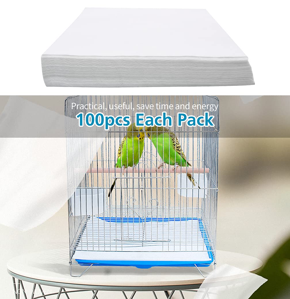 Bird Cage Liner Papers, 100 Sheets 12.2  10In Non-Woven Bird Cage Liners, 4 Size To Choose, Precut Absorbent Bird Paper (12.2  1