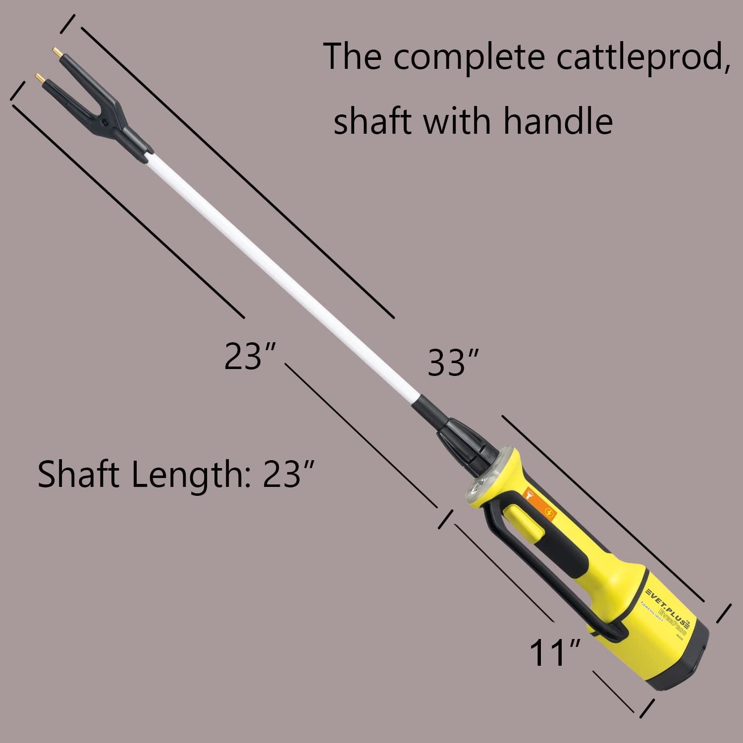 VETPLUS Rechargeable Livestock Prod with LED Torch Light, 33 Flexible Shaft, Fruit Green, for Cattle, Hog, Goat, and Sheep