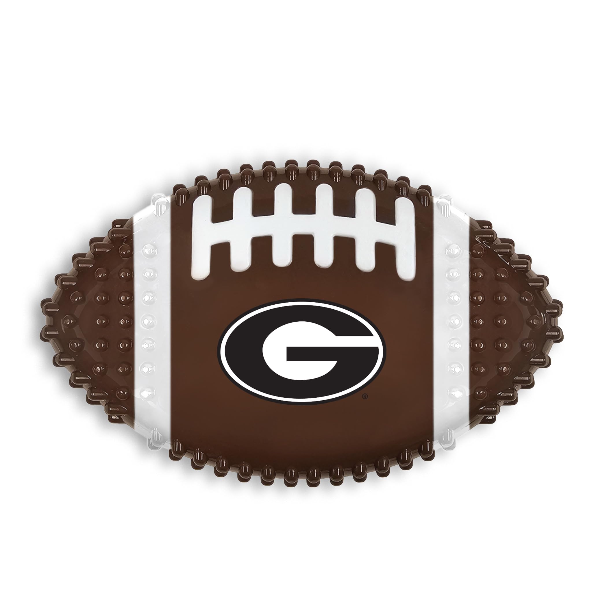 Ncaa Georgia Bulldogs Mega-Chew Hard Nylon Bacon-Flavored Dog Bone Football Chew Toy. Interactive Tasty & Fun Dog Chew Toy. Inde