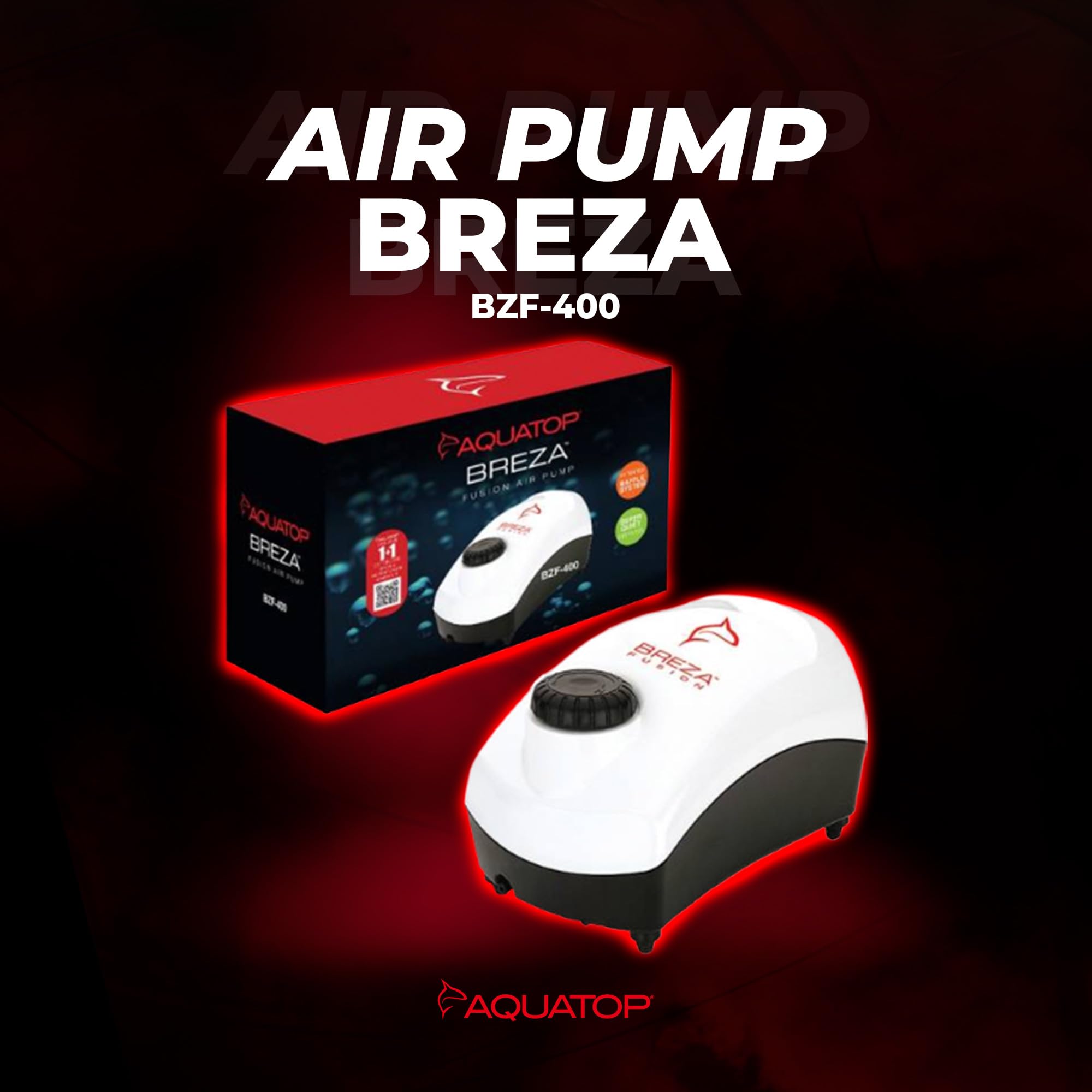 Aquatop Fusion Aquarium Air Pump Single Outlet Super Quiet Up To 55 Gal Fish Tank Bzf-400