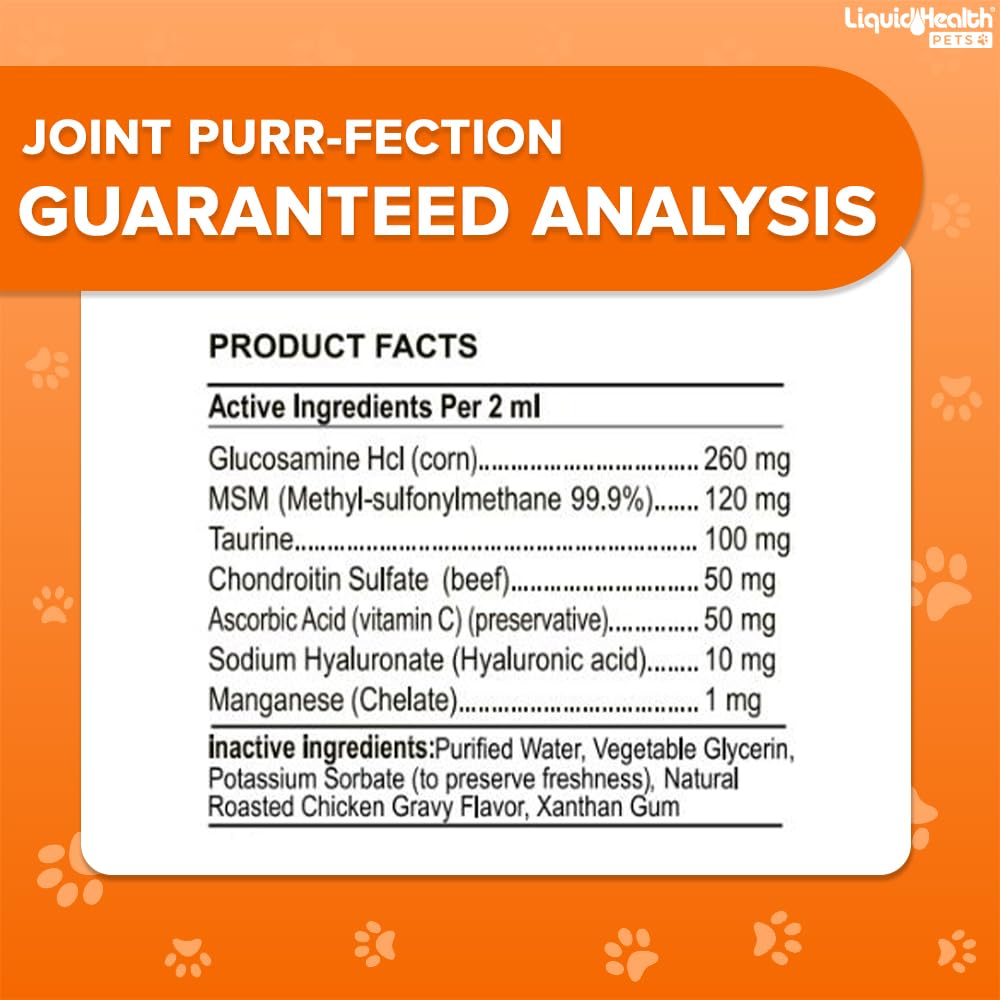Liquidhealth Glucosamine Cat Joint Supplement For Hip Pain & Joint Pain Relief, 2.3 Oz