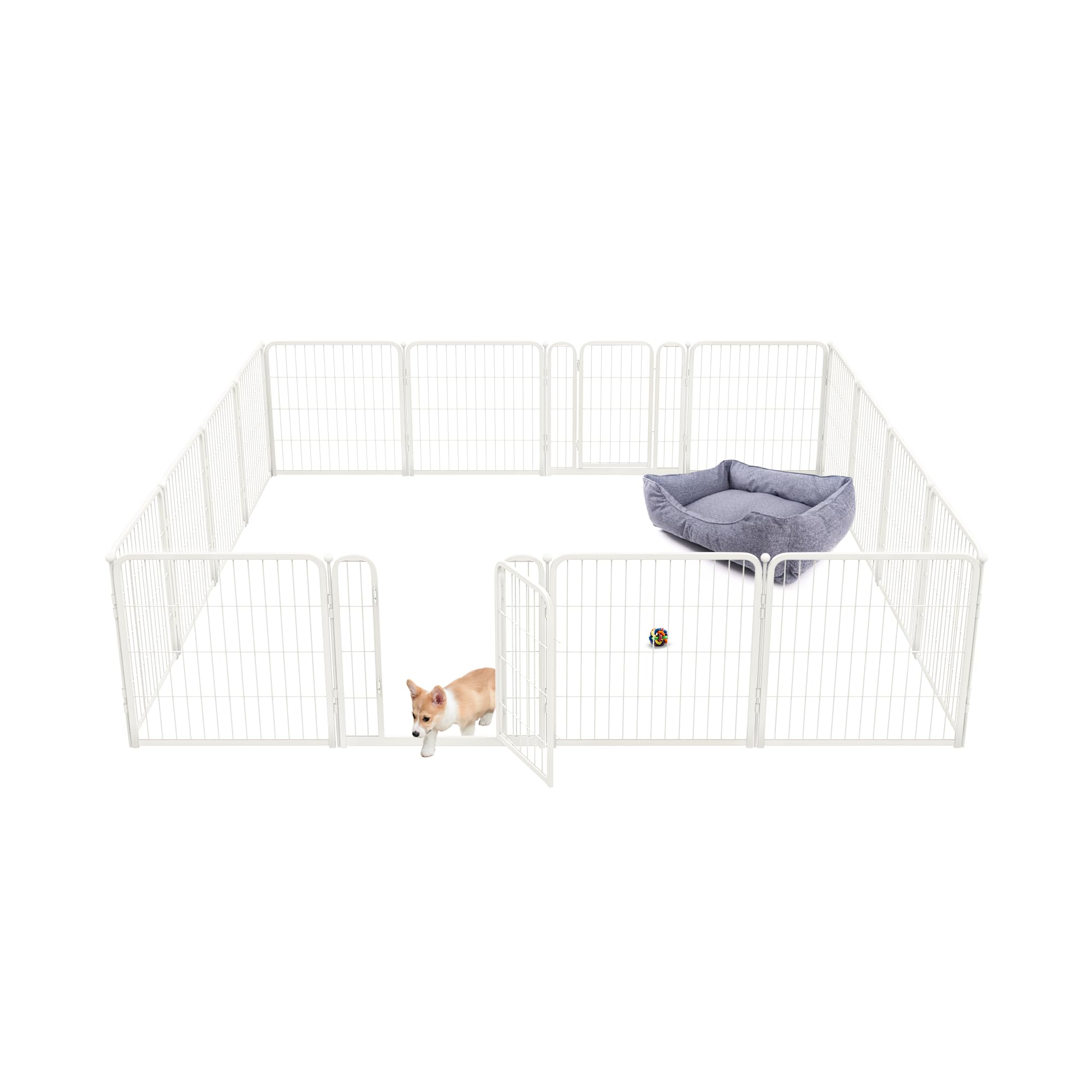 Fxw Homeplus Dog Playpen For Indoor Use - Stress-Free And Safe Play, Heavy Duty 24 Inch 16 Panels Dog Pen For Puppies And Small 