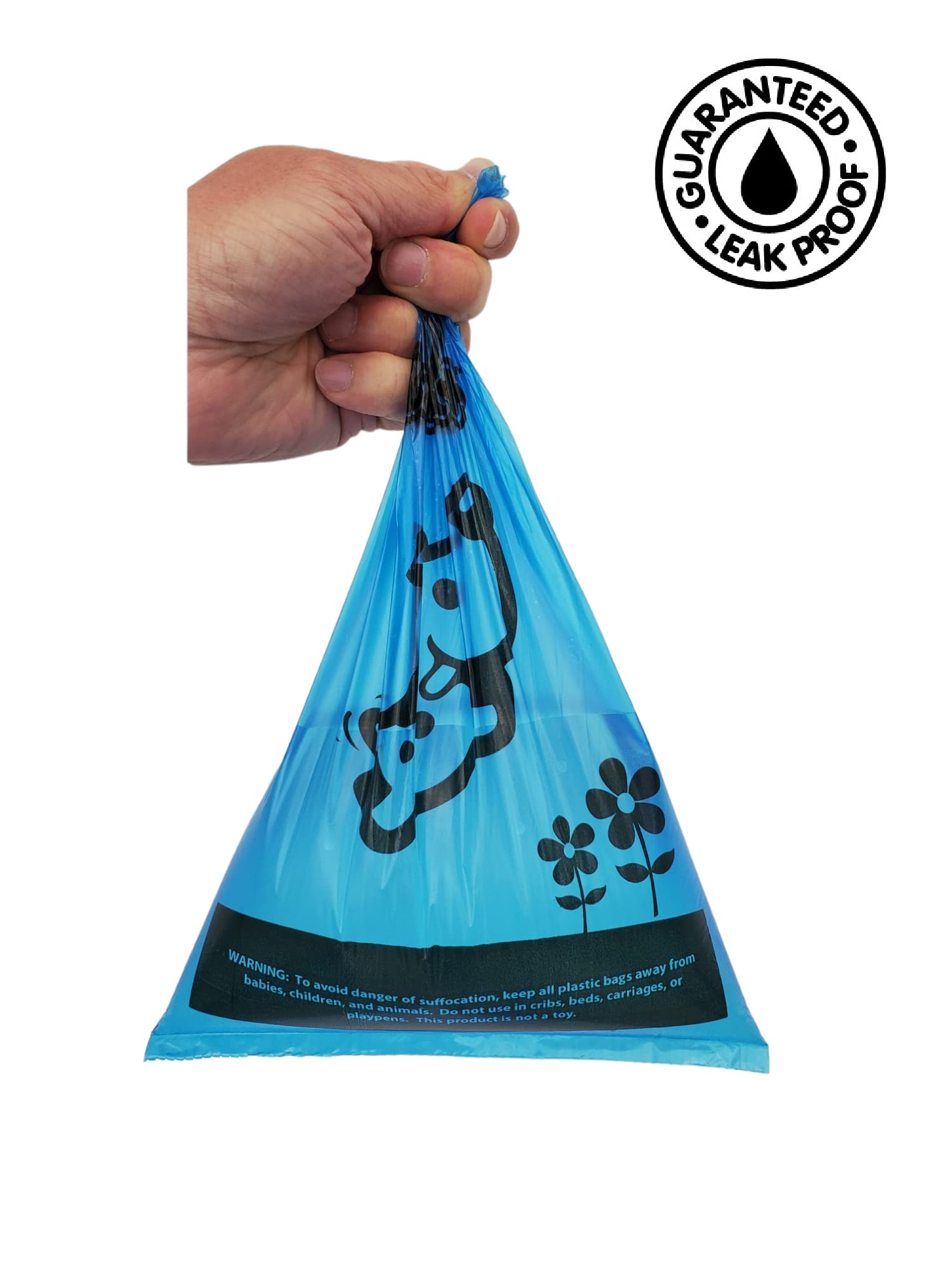 1200 Bark+ Dog Bags Poop Bag, 4 Pack, Blue Color, Large Size 8''X13'', Park Waste Station Refill Rolls, Hoa Pet Puppy Stands