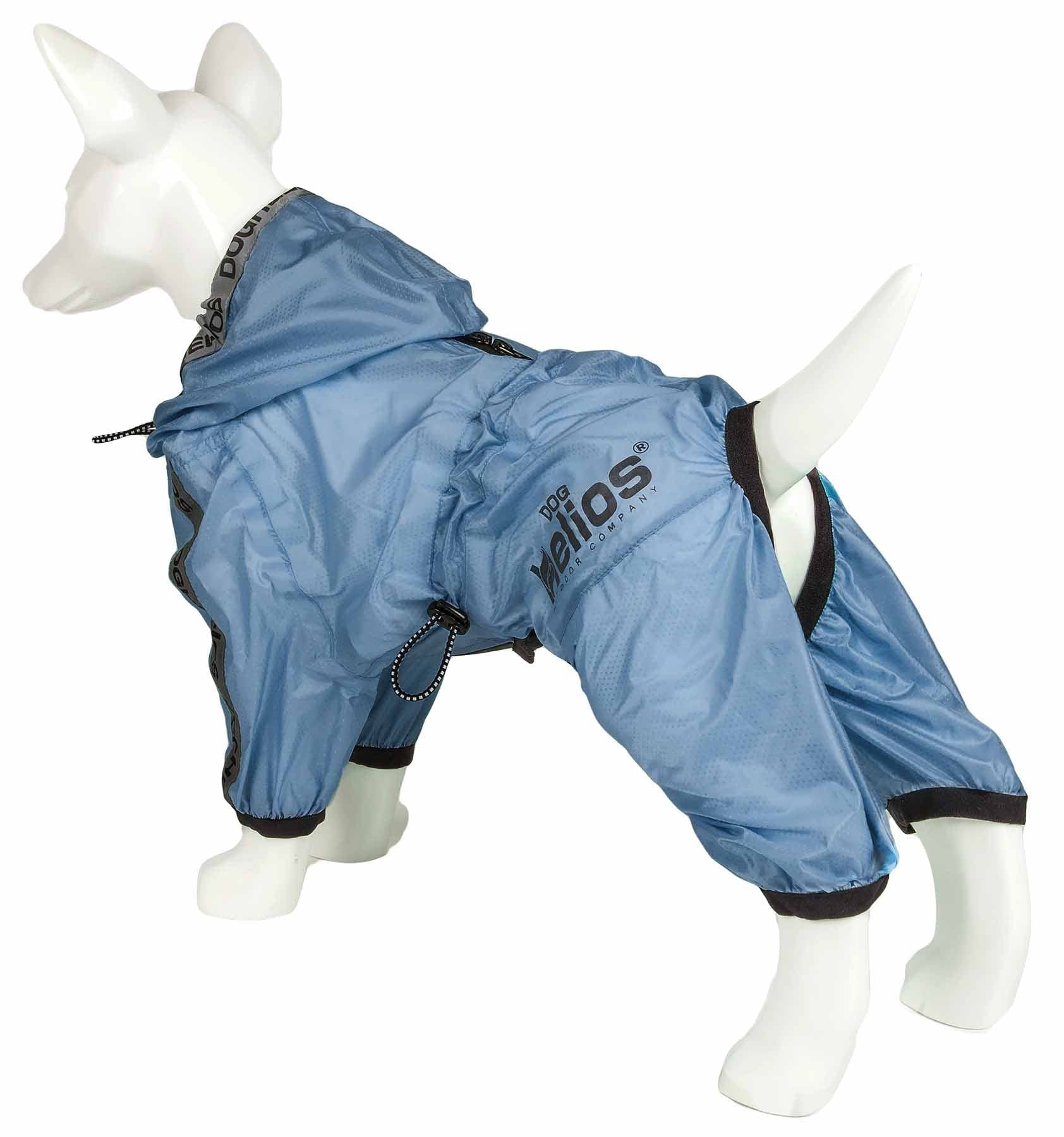 Dog Helios Torrential Shield Waterproof and Adjustable Full Body Dog Raincoat, SM, Blue