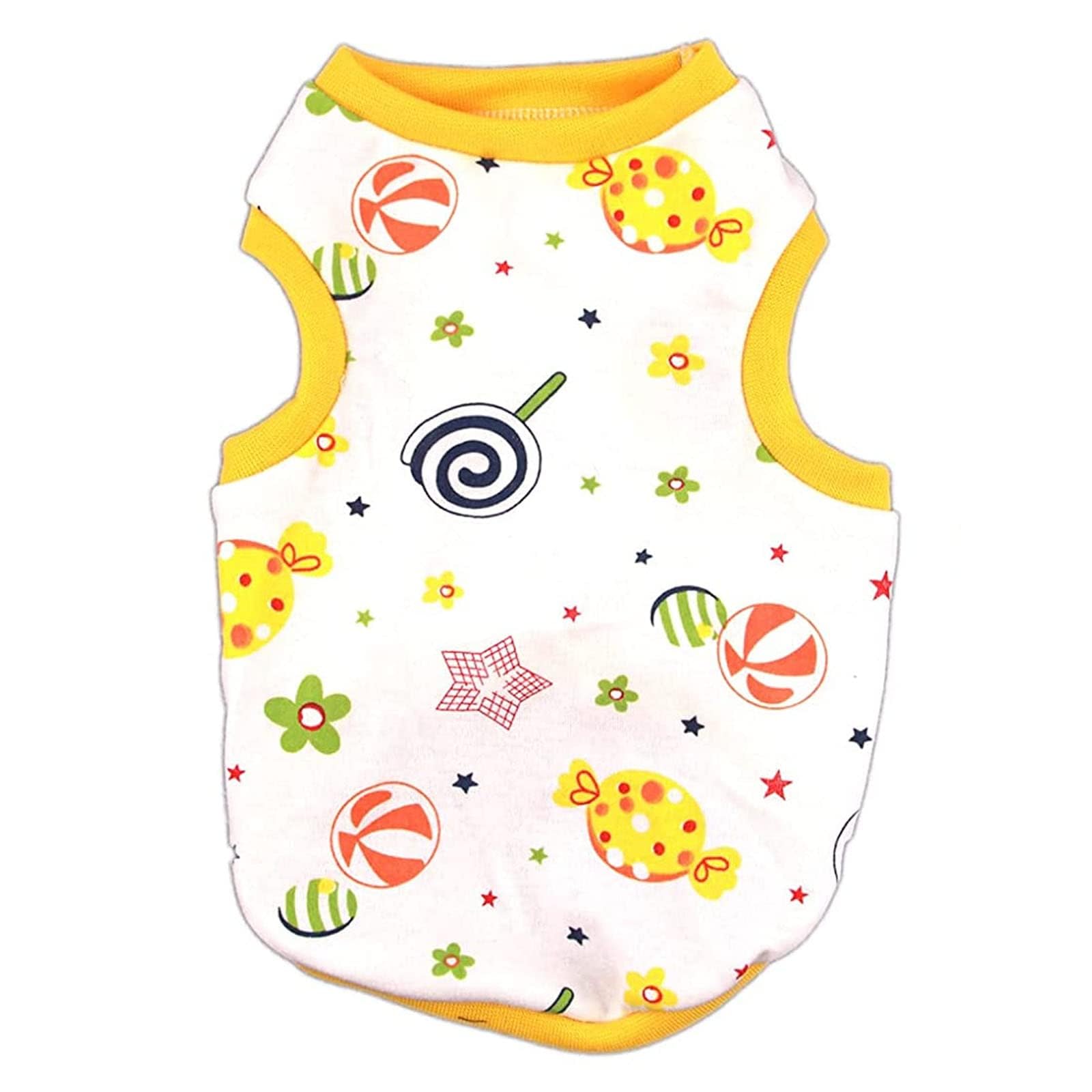 Hrttsy Small Dog Shirt Cute Puppy Cat T Shirt Clothes Soft Cotton Sleeveless Tee Shirts For Small Dogs Cats Summer Doggy Vest Te