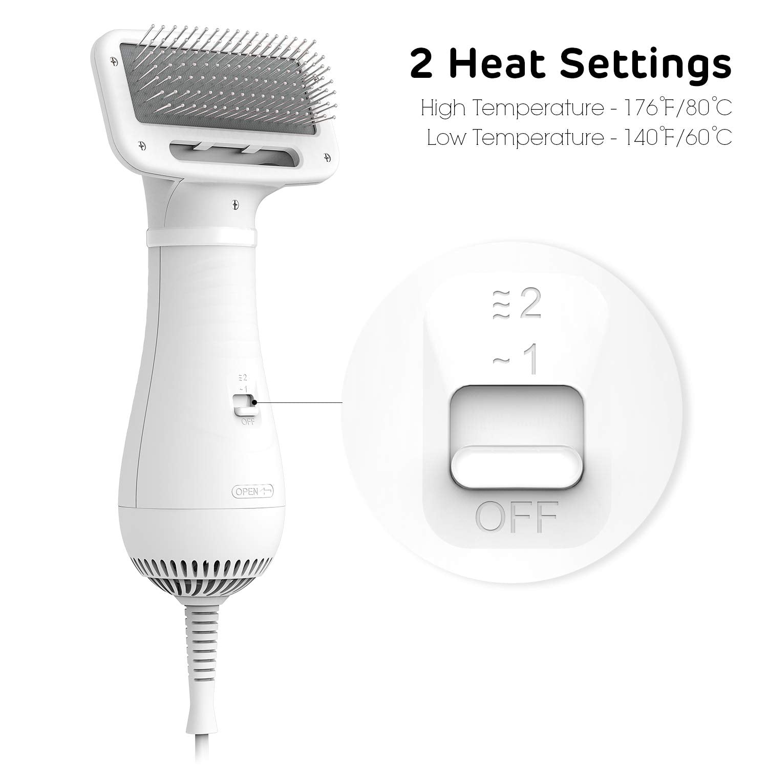 Ipettie Pet Drying Hair Dryer, Compact, Lightweight, Portable, White