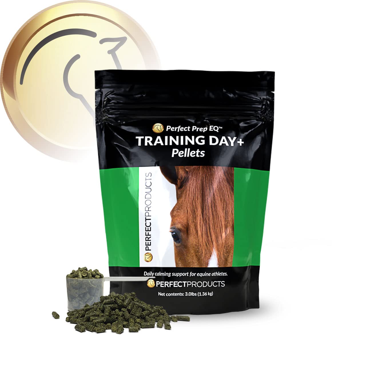 Perfect Prep EQ Training Day+ Pellets Show Safe Horse Calming Supplement (3 lb)