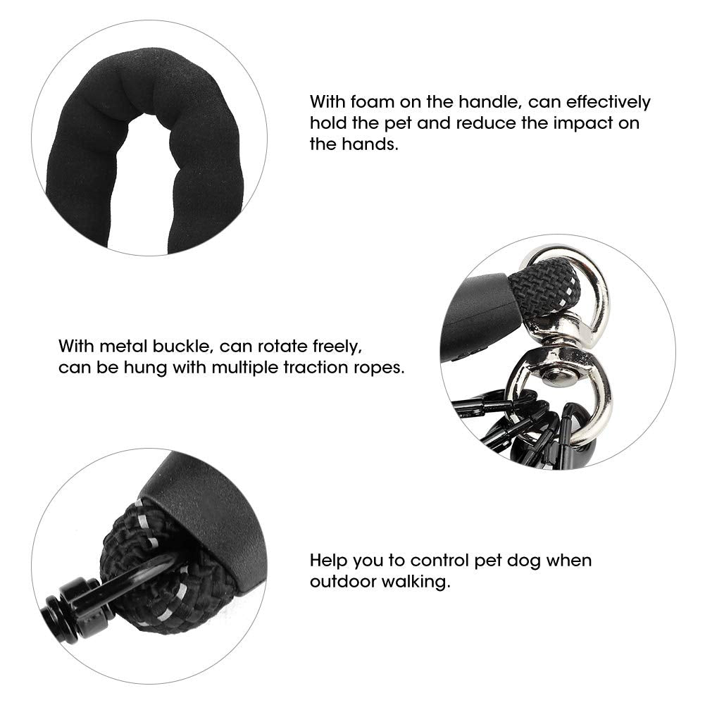 Dog Leashes, 4 In 1 No Detachable Nylon Traction Rope 4 Way Dog For Dogs Cats Outdoor Walking(4 Way Black)