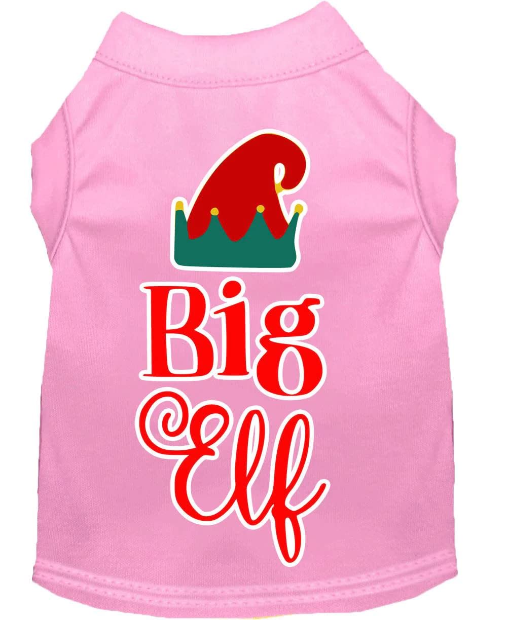 Christmas Pet Dog & Cat Shirt Screen Printed, &quot;Big Elf&quot; Blue LG (10-14 lbs.)