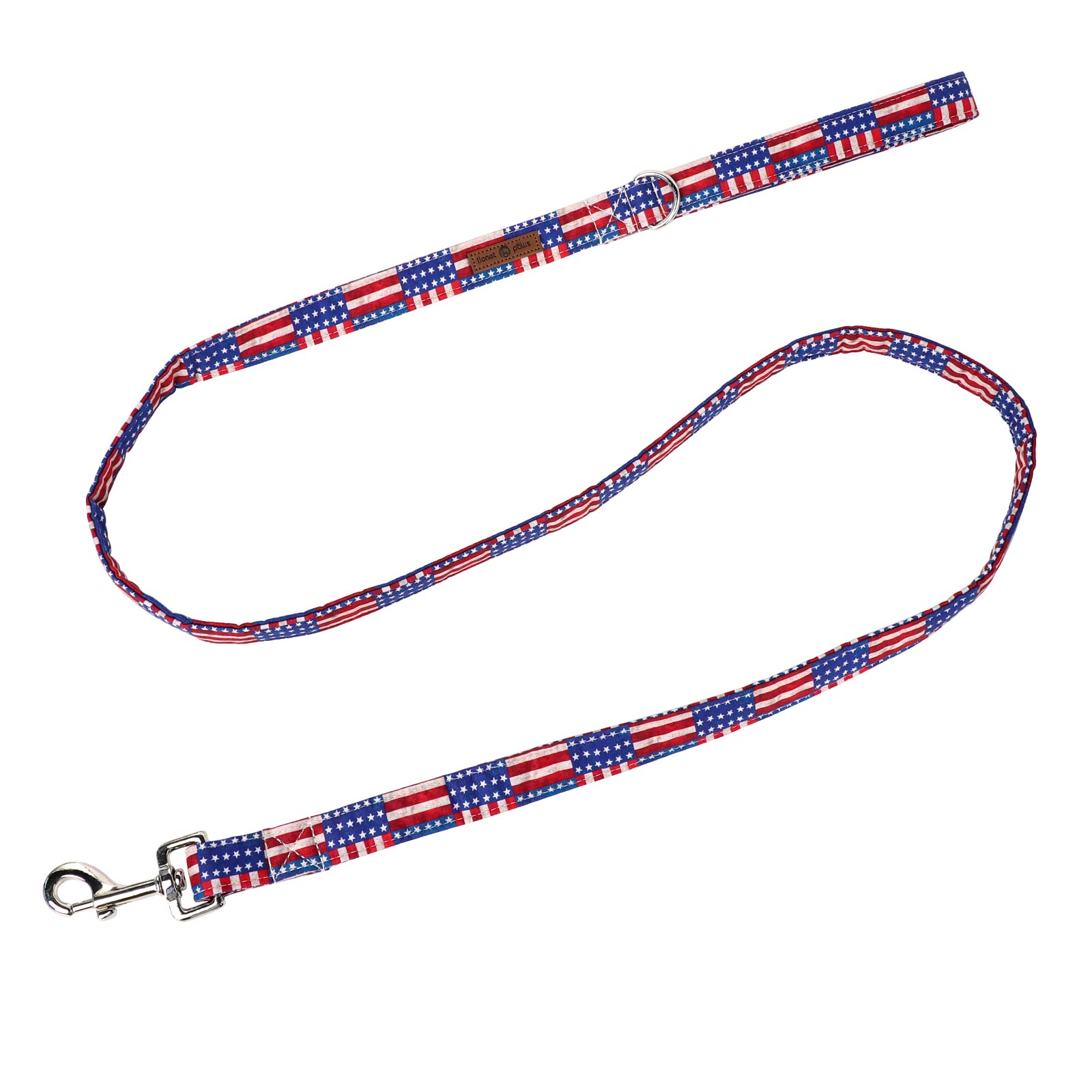 Lionet Paws Patriotic 4Th Of July American Flag Dog Leash Matching Dogs Collar For Medium Large Dog