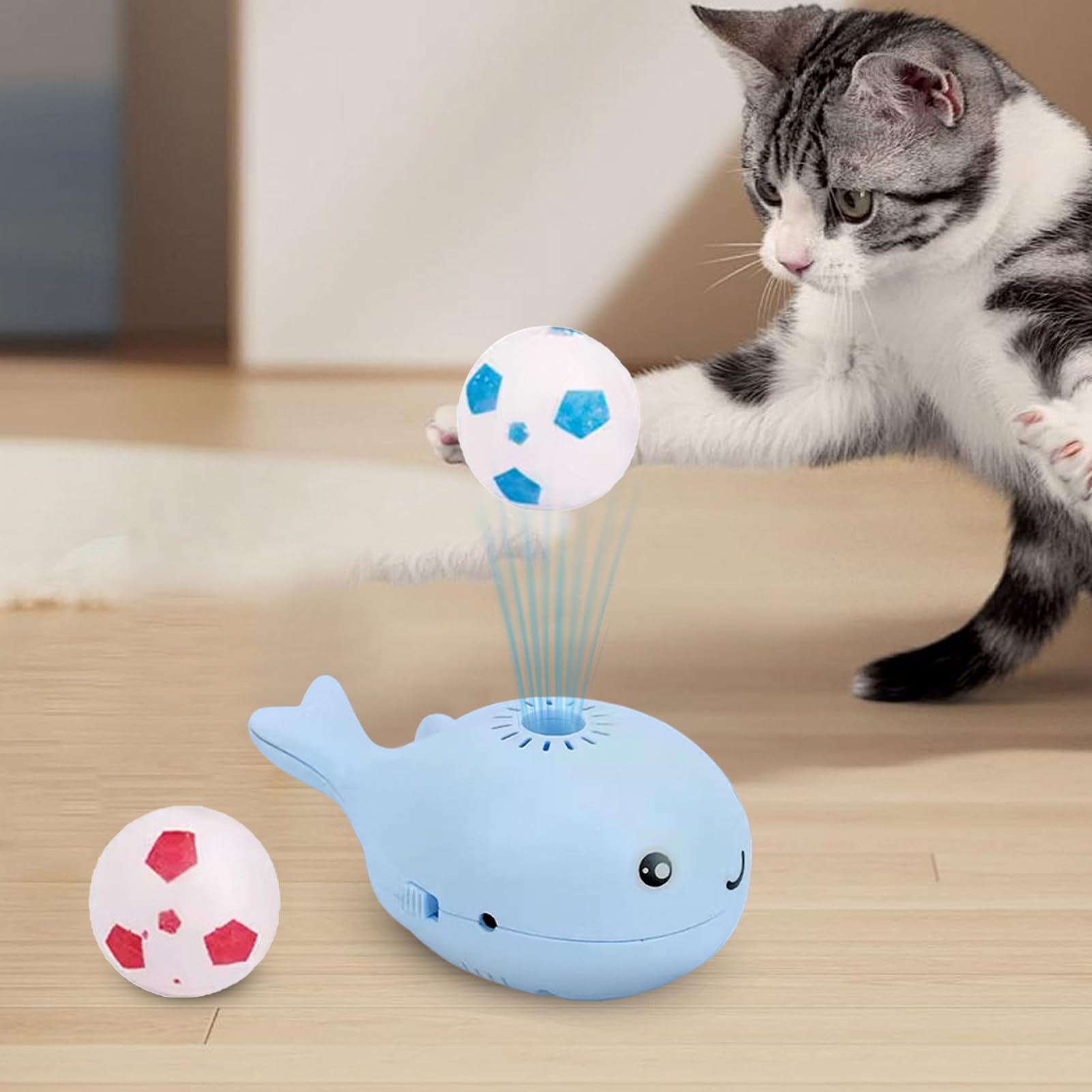 - Whale Floating Electric Moving, Interactive Soccer for Indoor Cats, Fun Floating Water, Keeps Cats Entertained, Breeds, with P