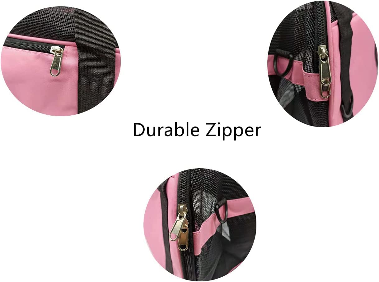 ZaneSun Soft-Sided Cat Carrier - LightPink, Portable, Airline Approved, Foldable Pet Bag for Cats & Small Dogs
