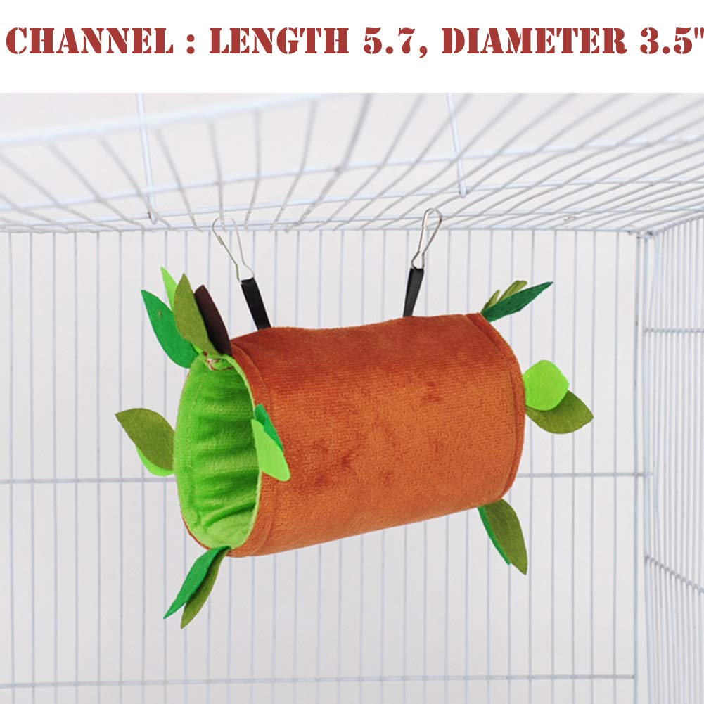 Seis 5Pcs Hamster Hanging Cage Accessories Set Leaf Wood Design Small Animal Hammock Channel Ropeway Swing For Guinea Pig Rat Birds Parrot Gerbil Sugar Glider Squirrel (5 Pcs)