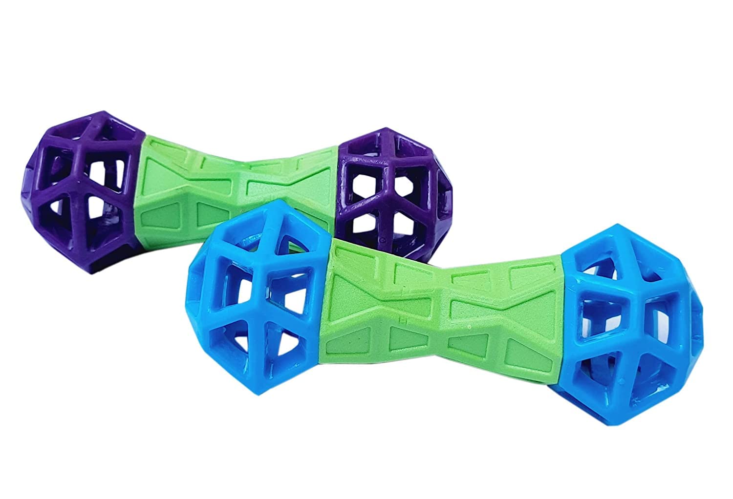 Psk Pet Mart Squeaky Dumbbell Dog Toy With Squeaker For Tough Chewers Treat Puzzle For Dogs (Pack Of 1) (Multicolour)