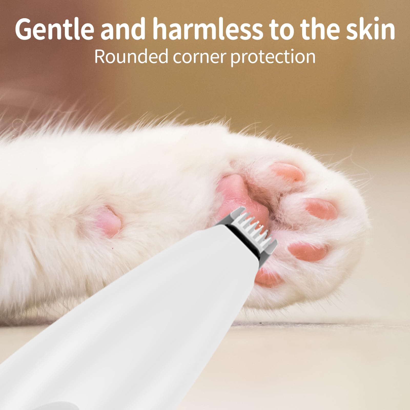 Ahansi Dog Clippers For Grooming, Low Noise Cordless Dog Paw Trimmer, Rechargeable Small Pet Hair Trimmer For Grooming (White)