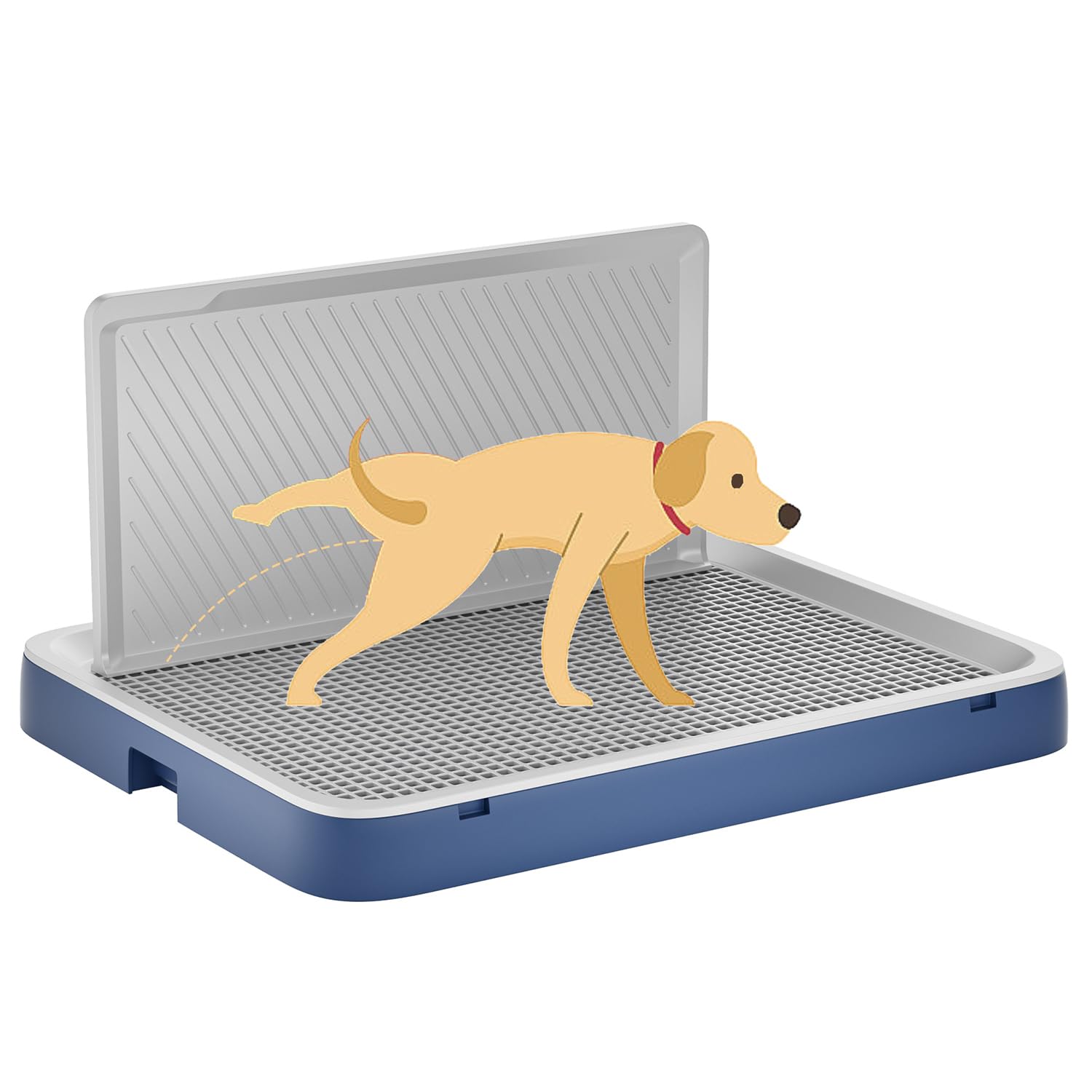 Kola Panda Dog Pee Pad Holder With High Wall,25.59''X19.69'' Inch Indoor Dog Potty Tray For Small/Medium Dogs,Pet Toilet Blue