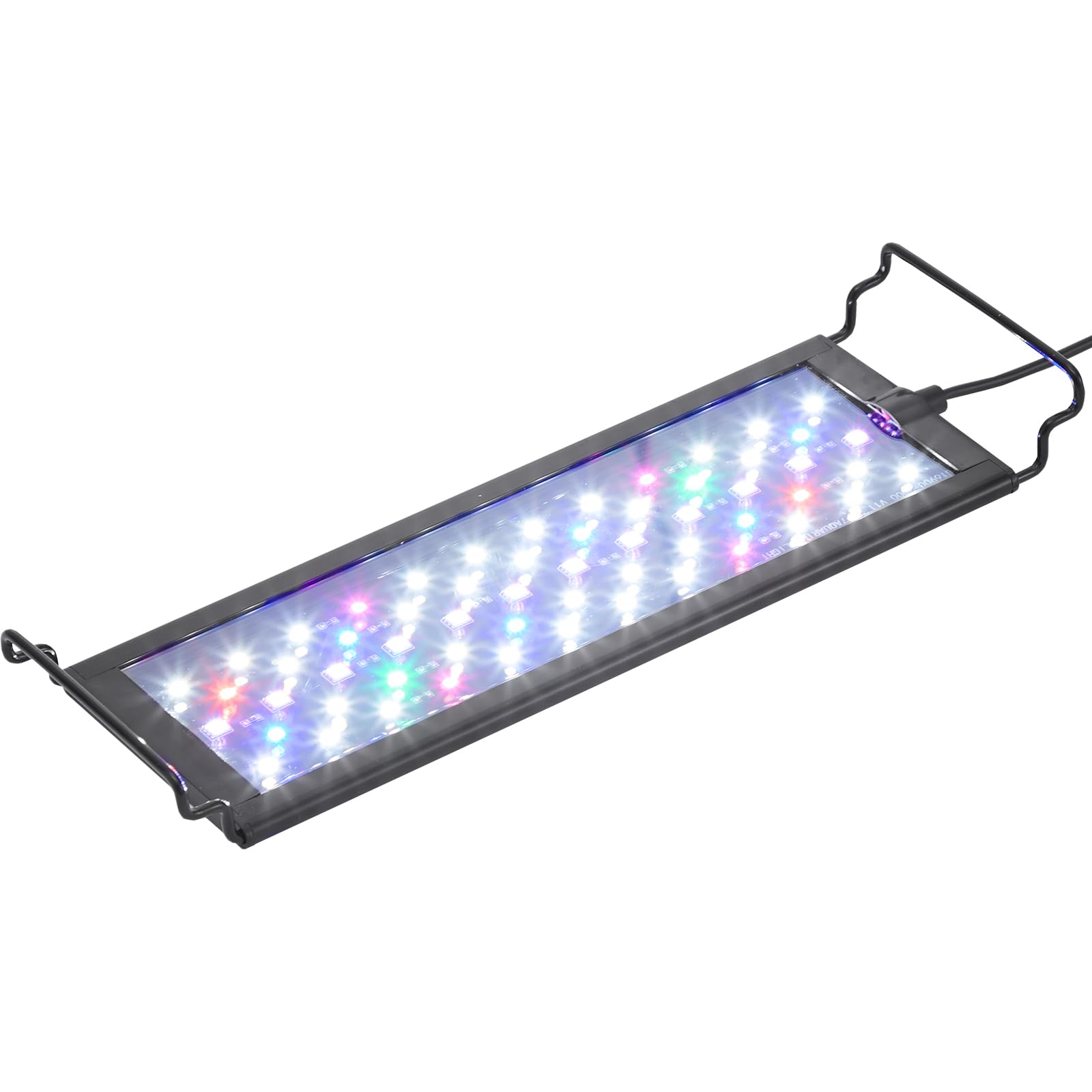 Vevor Aquarium Light With Lcd Monitor, 14W Full Spectrum Fish Tank Light With 24/7 Natural Mode, Adjustable Brightness & Timer -