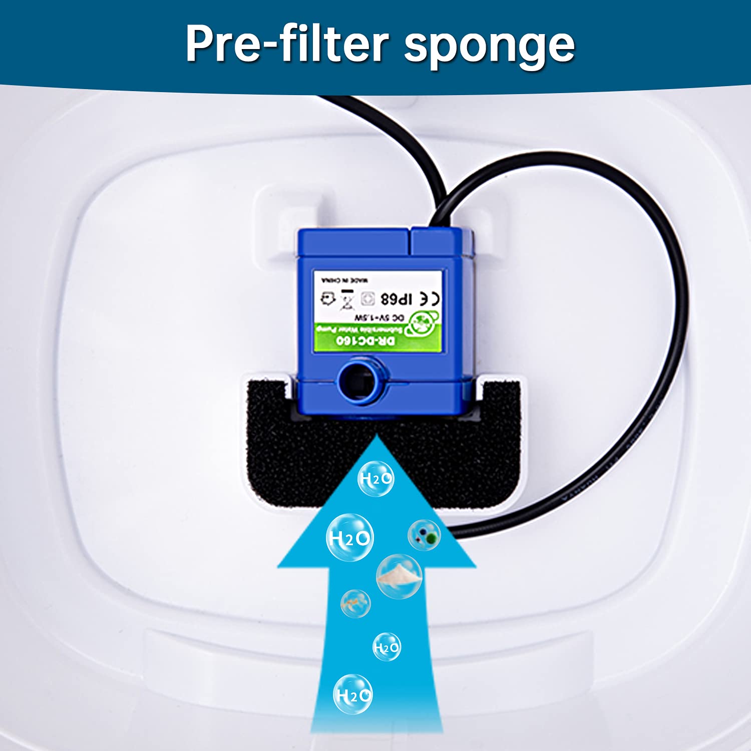 Cat Water Fountain Filter,Cat Fountain Filters Replacement Filters For 84Oz/2.5L Automatic Pet Water Fountain Dispenser,Cotton Activated Carbon Water Fountain Filter And Foam Filter (Square 8+4 Pack)