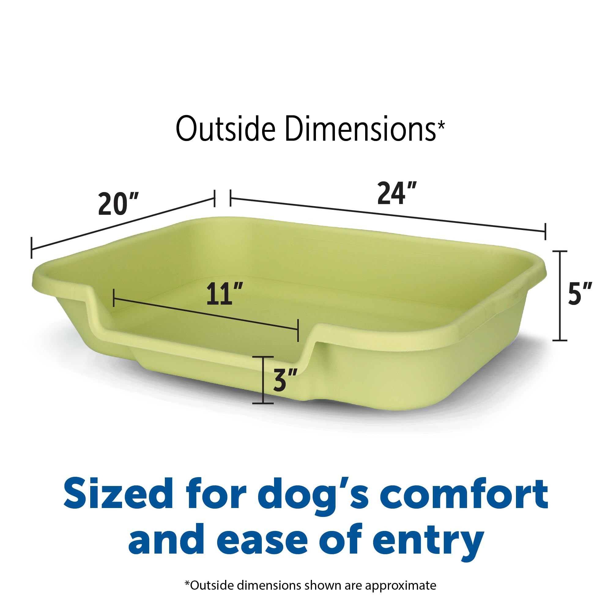 Puppygohere Dog Litter Box, Apple Green Color, Large Size, Durable & Pet Safe Puppy Litter Box, Indoor Open Top Entry Dog Litter Pan, Comfortable For Dogs, Great For Dogs Up To 20 Lbs