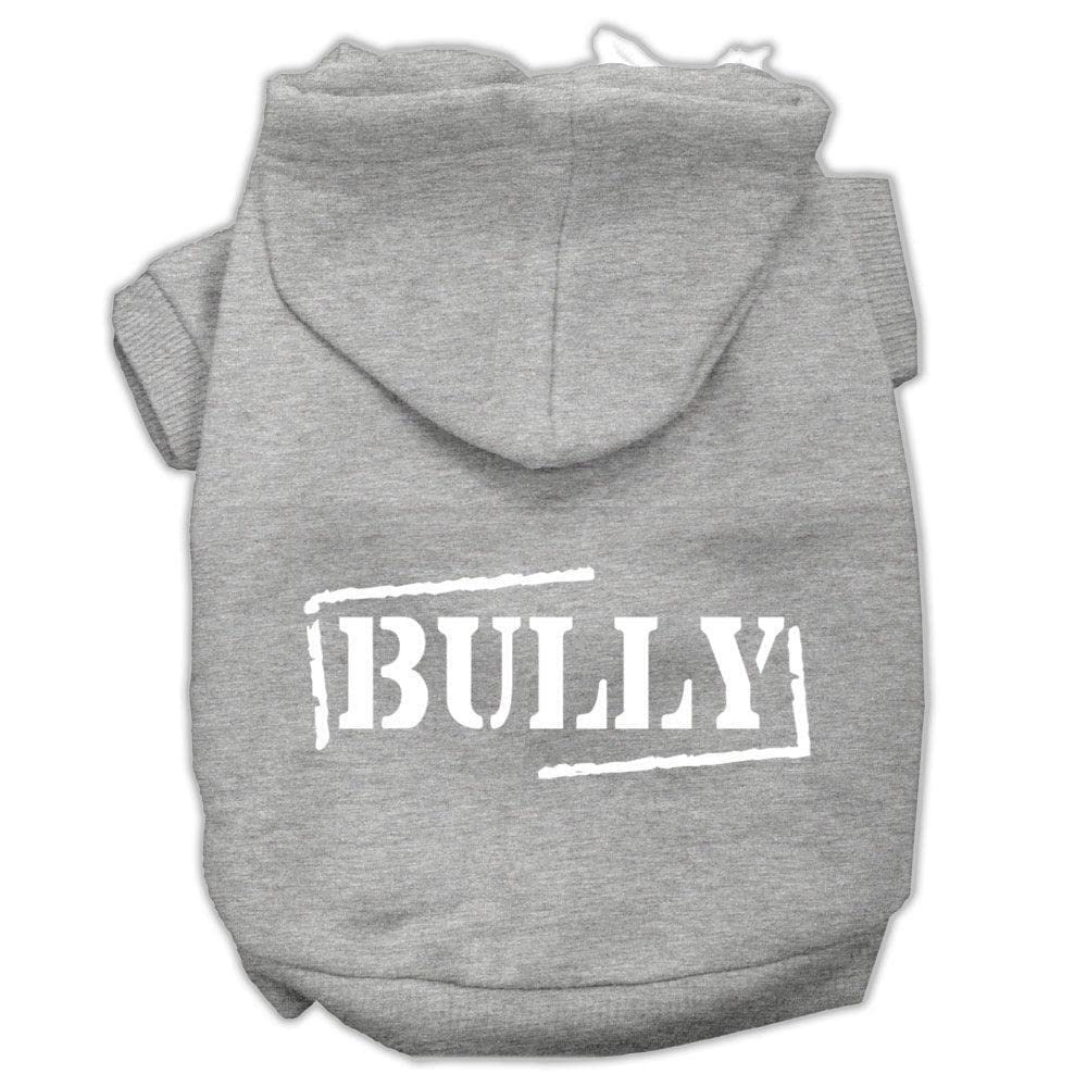 Mirage Pet Products Bully Screen Printed Pet Hoodies, Medium, Grey