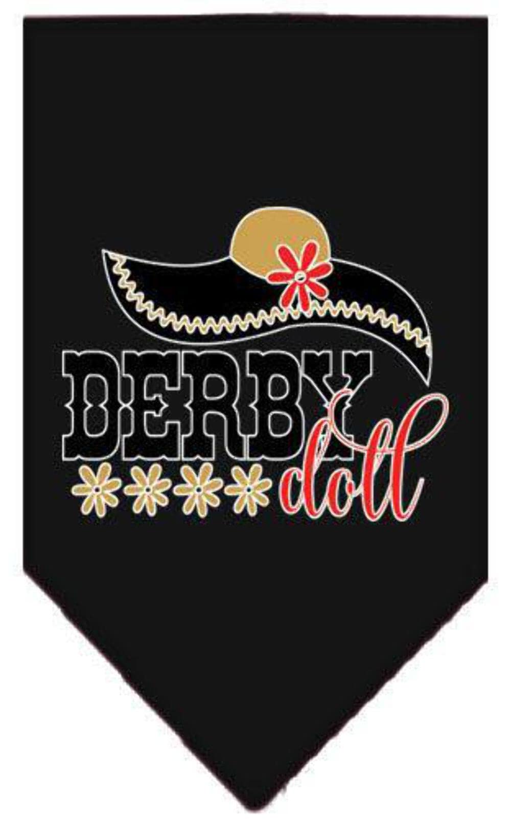 Pet and Dog Bandana Screen Printed, &quot;Derby Doll&quot; Yellow Small