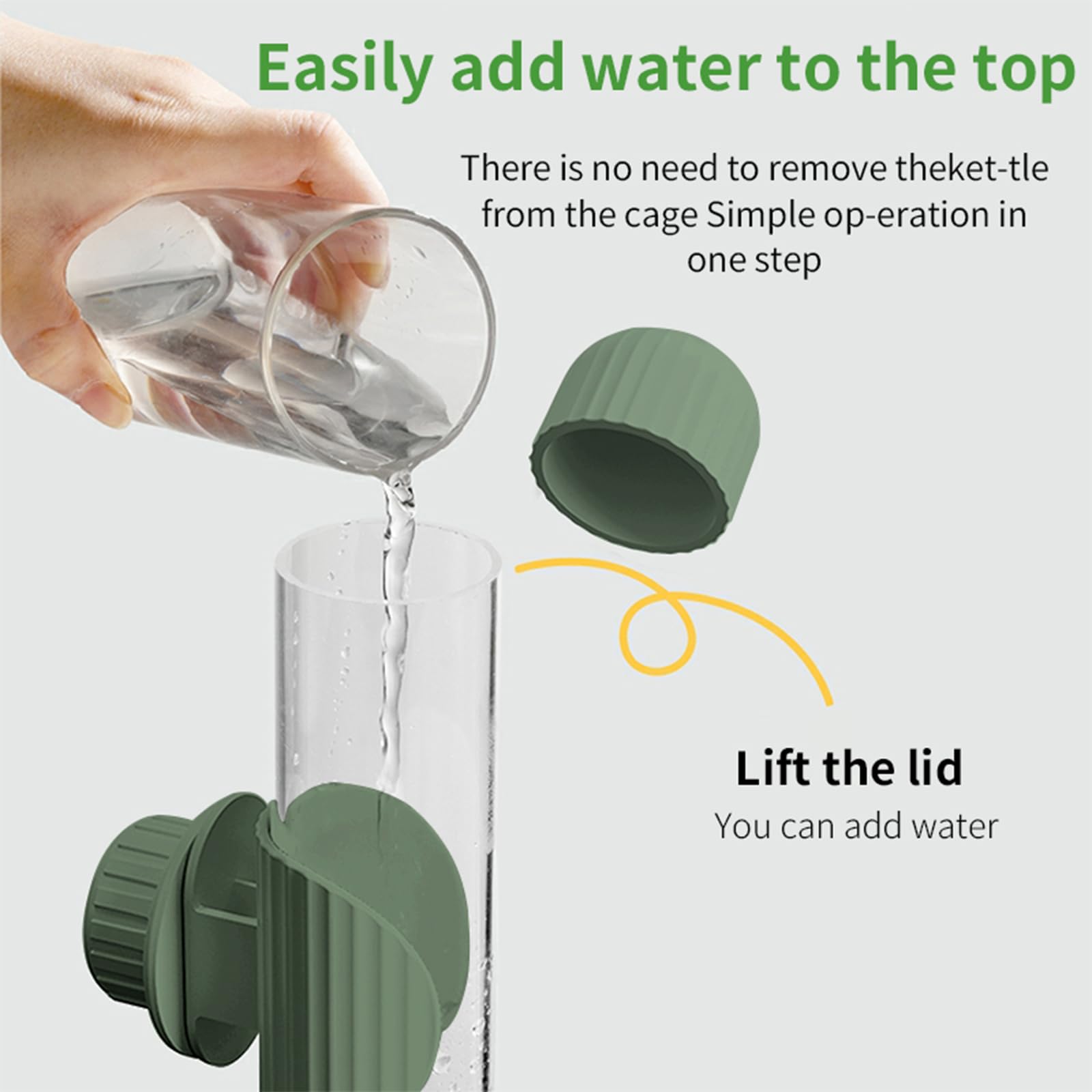 9.4 Fl Oz No Mess Bird Water Dispenser, Automatic Parrot Water Feeder With Spring Valve, Clear Cage Water Drinker For Parakeets