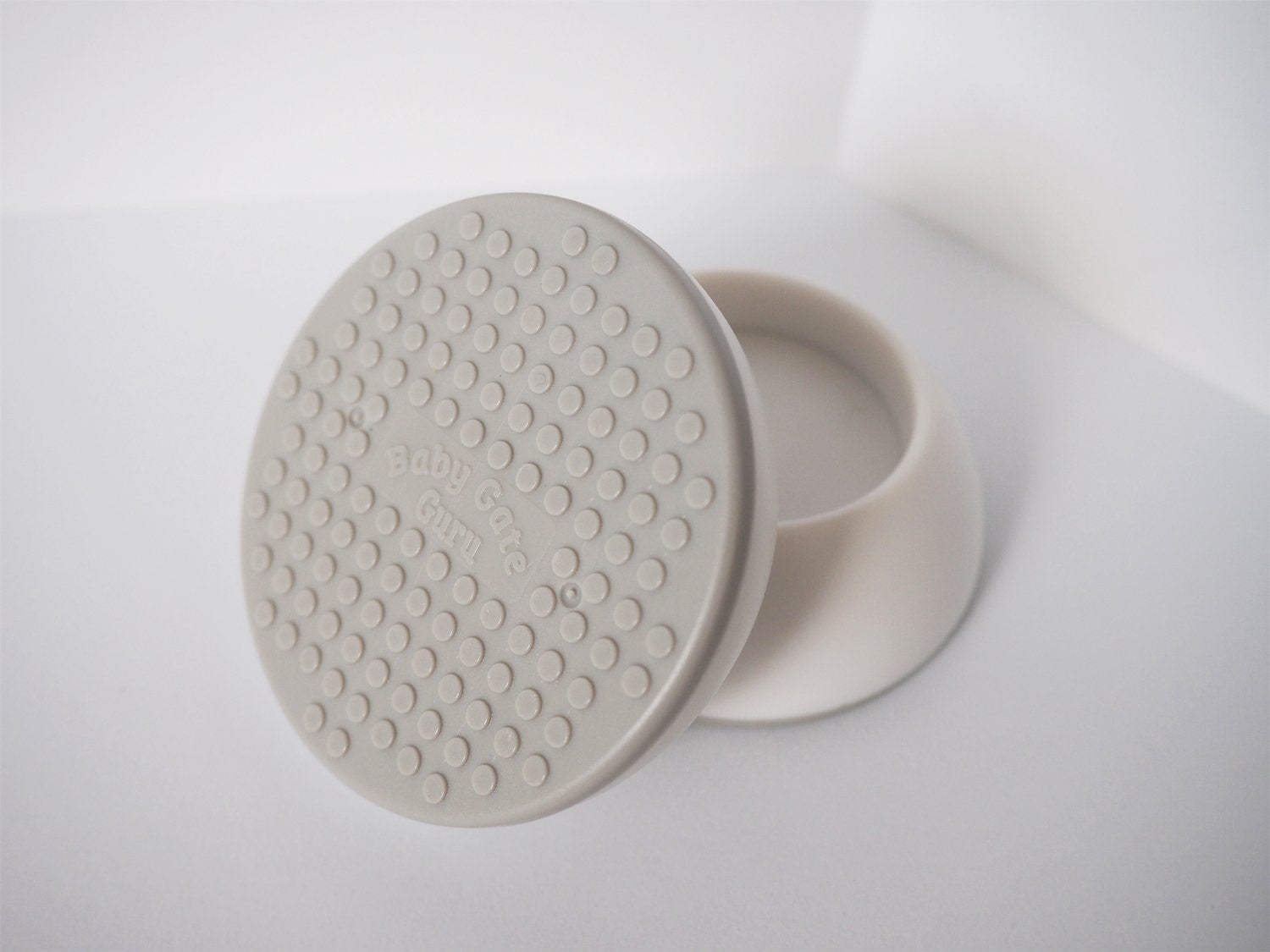 Baby Gate Guru Small Wall Protector 4 Pack - White - Cup Pads To Guard Your Walls From Pressure Mounted Baby Gates, Pet Gates, Safety Gates, Shower Curtain Rods, And More (4 Pack, White)