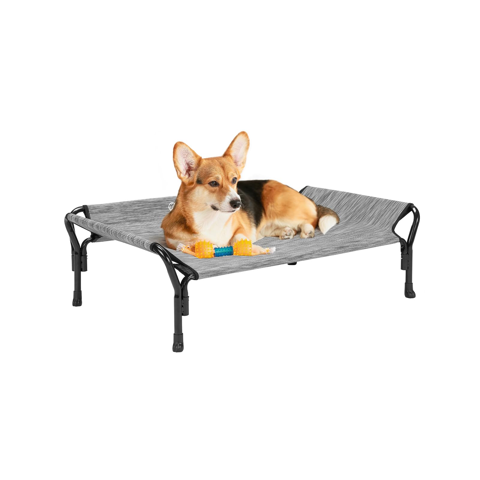 Veehoo Cooling Elevated Dog Bed, Raised Pet Cot With Guardrail & Slope Headrest, Durable Breathable Teslin Mesh, Non-Slip Feet, 