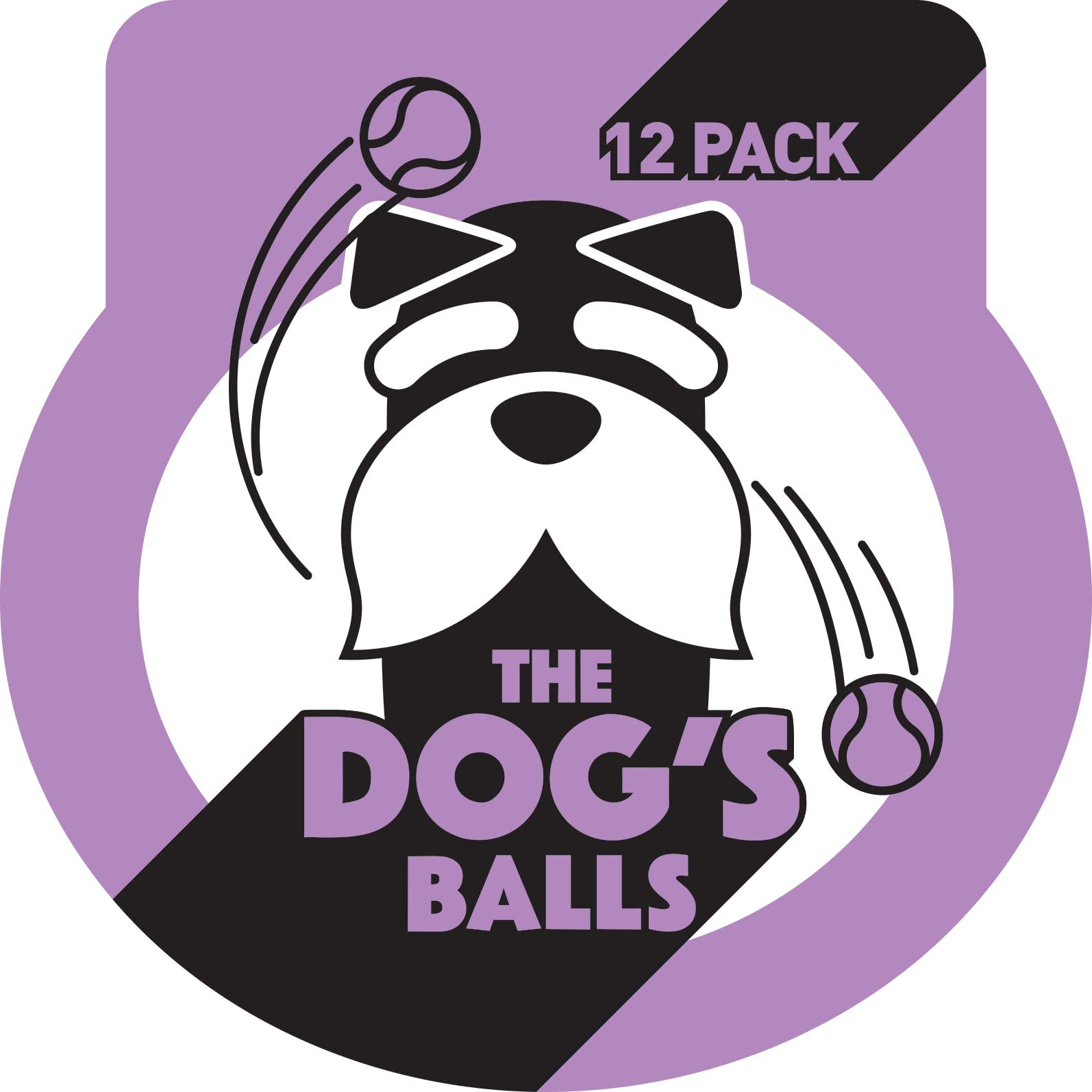 The Dog'S Balls, Dog Tennis Balls, 12-Pack Lilac Dog Toy, Strong Dog & Puppy Ball For Training, Play, Exercise & Fetch