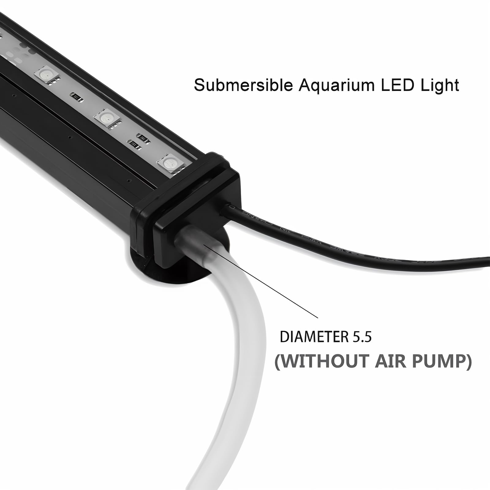 Szminiled Submersible Aquarium Light, Fish Tank Light With Air Bubble Hole, Rgb Color Changing Brightness Adjustable Ip68 Waterproof Remote Control Led Light For Aquarium Fish Tank 20 Inch