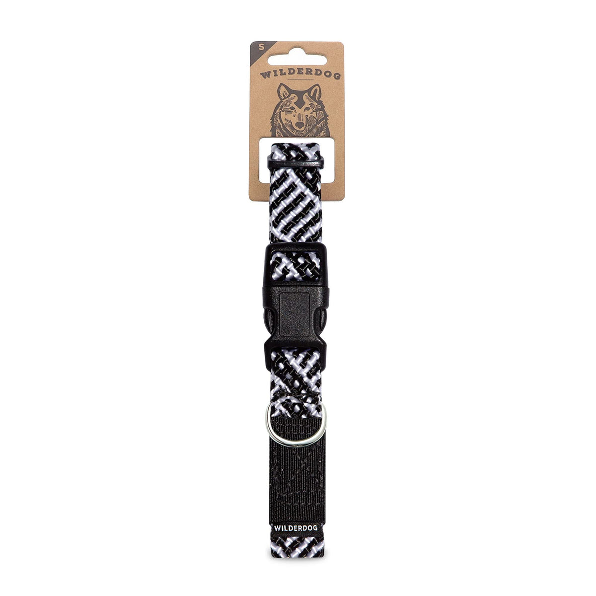 Wilderdog Climbing Rope Dog Collar Black/White Sm