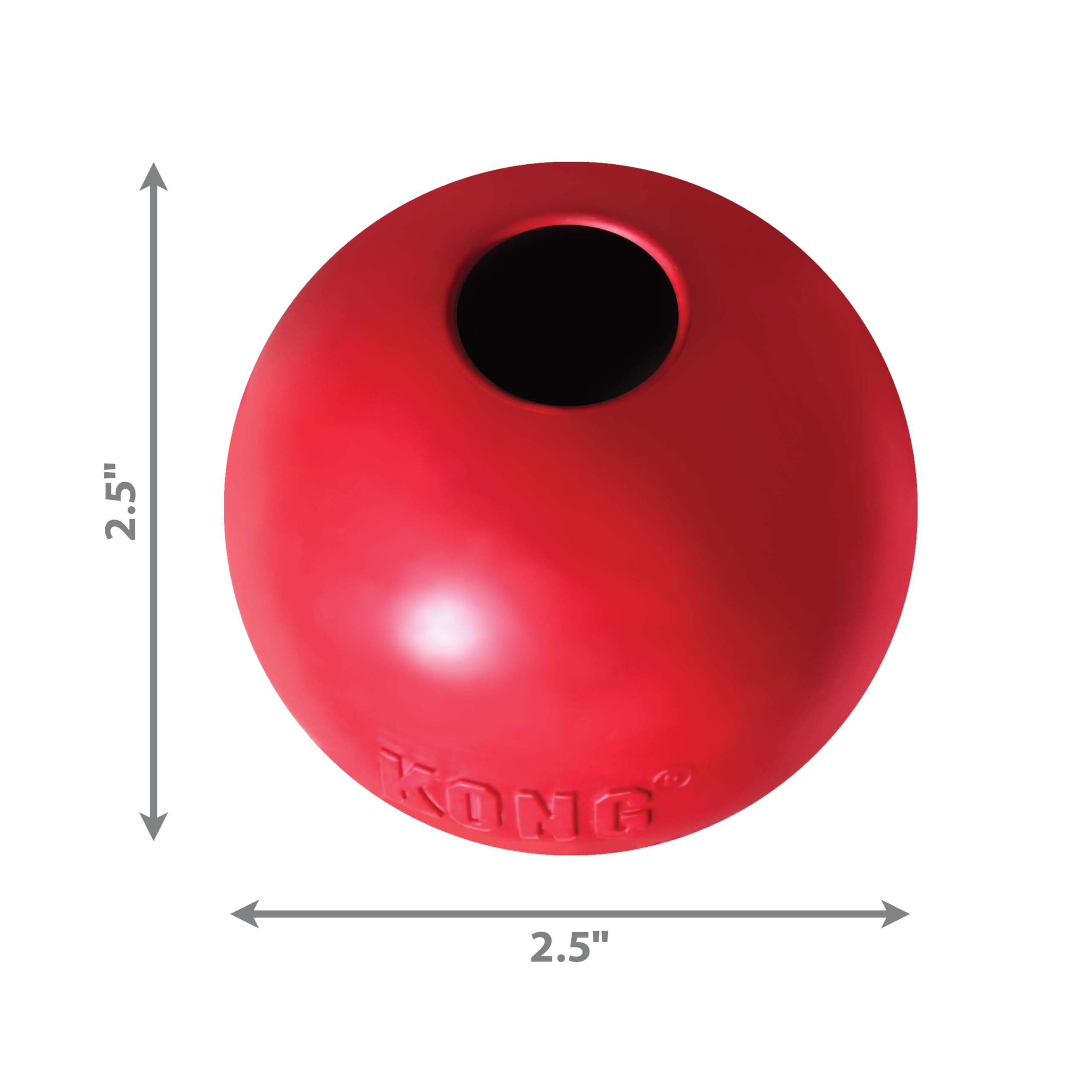 Kong Ball With Hole - Durable Dog Fetch Toy For Training, Interactive Playtime & More - Classic Kong Natural Rubber Ball - Red - For Small Dogs