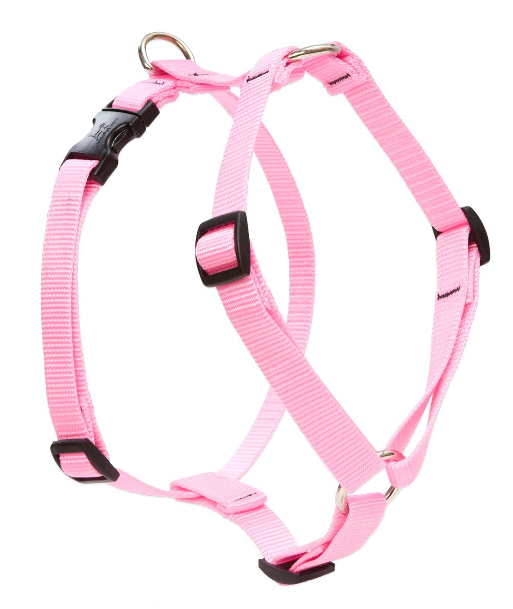 Lupinepet Basics 3/4' Pink 14-24' Adjustable Roman Dog Harness For Medium Dogs