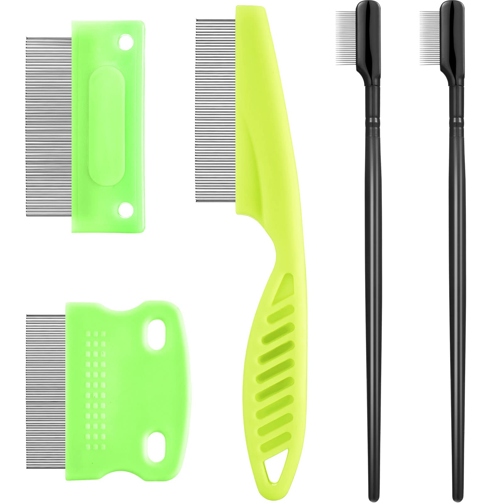 5 Pieces Dog Eye Combs Tear Stain Remover Combs Pet Grooming Comb For Small Dogs Gently Removing Eye Mucus And Crust (Green, Bla