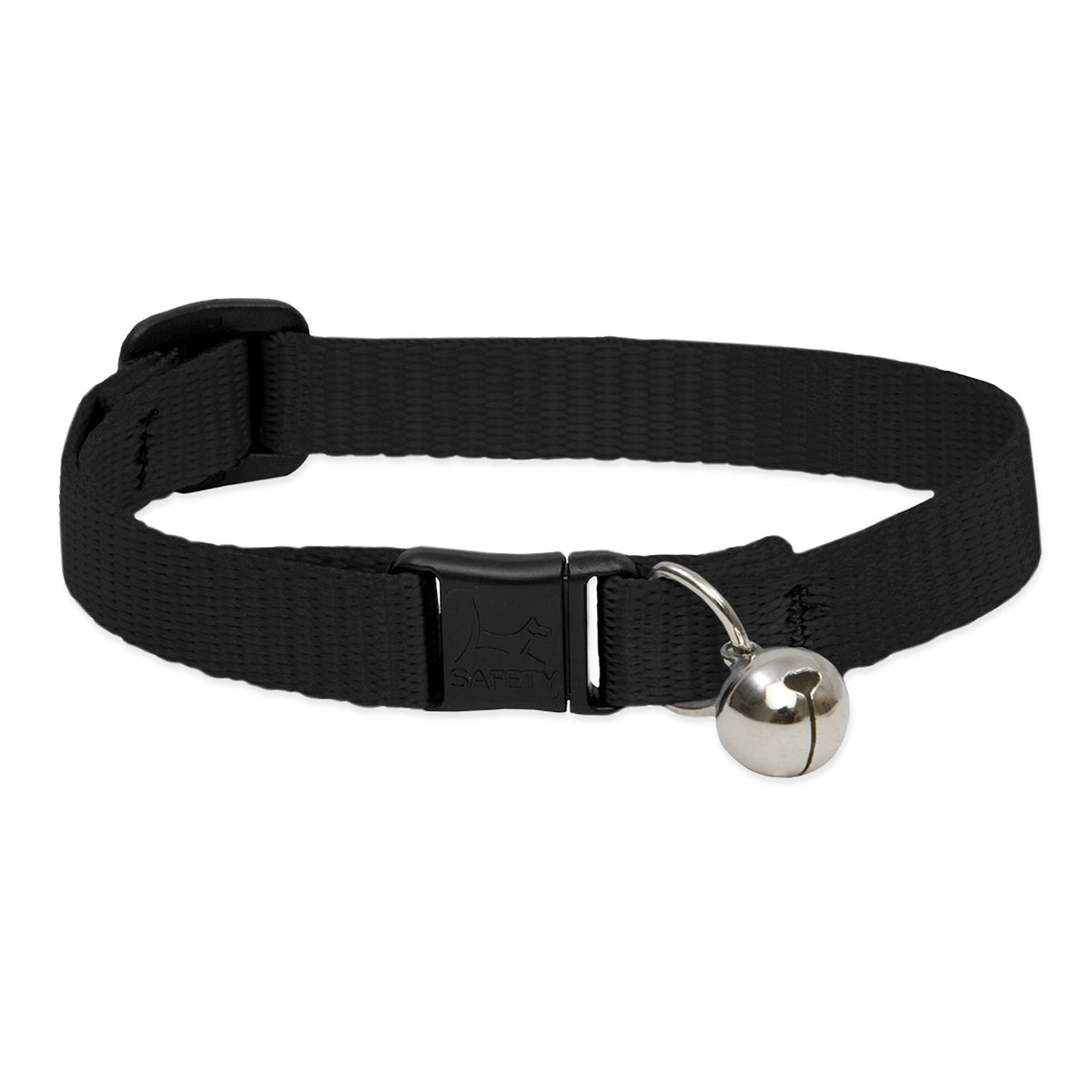 Lupinepet Basics 1/2' Black Cat Safety Collar With Bell , 8-12'