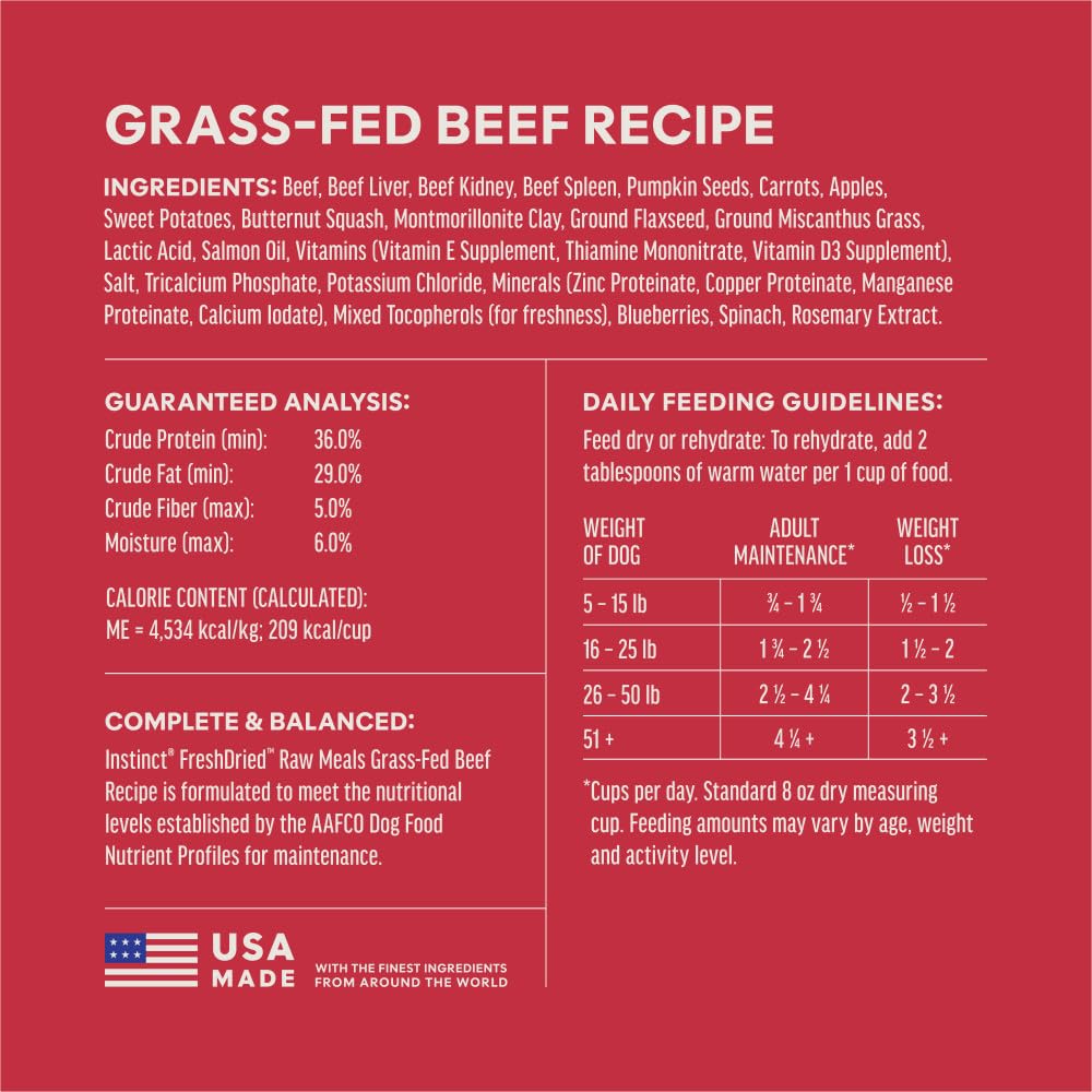 Instinct Raw Meals Freeze-Dried Beef Dog Food, 14 oz. Bag