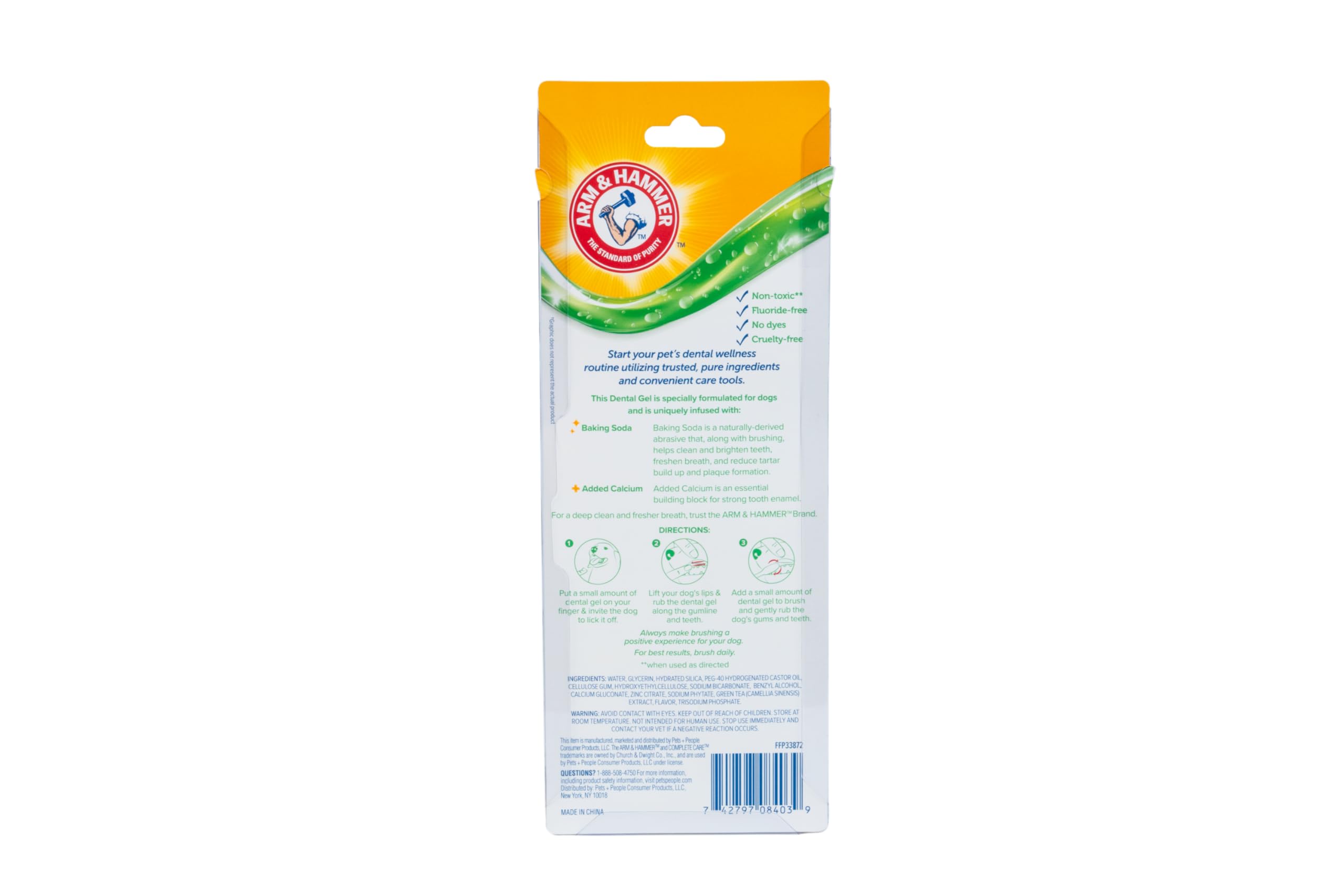 Arm & Hammer Complete Care Dental Gel Dog Toothbrush Kit, Gel Dog Toothpaste, Toothbrush, Finger Brush, Fresh Breath, Tartar Con