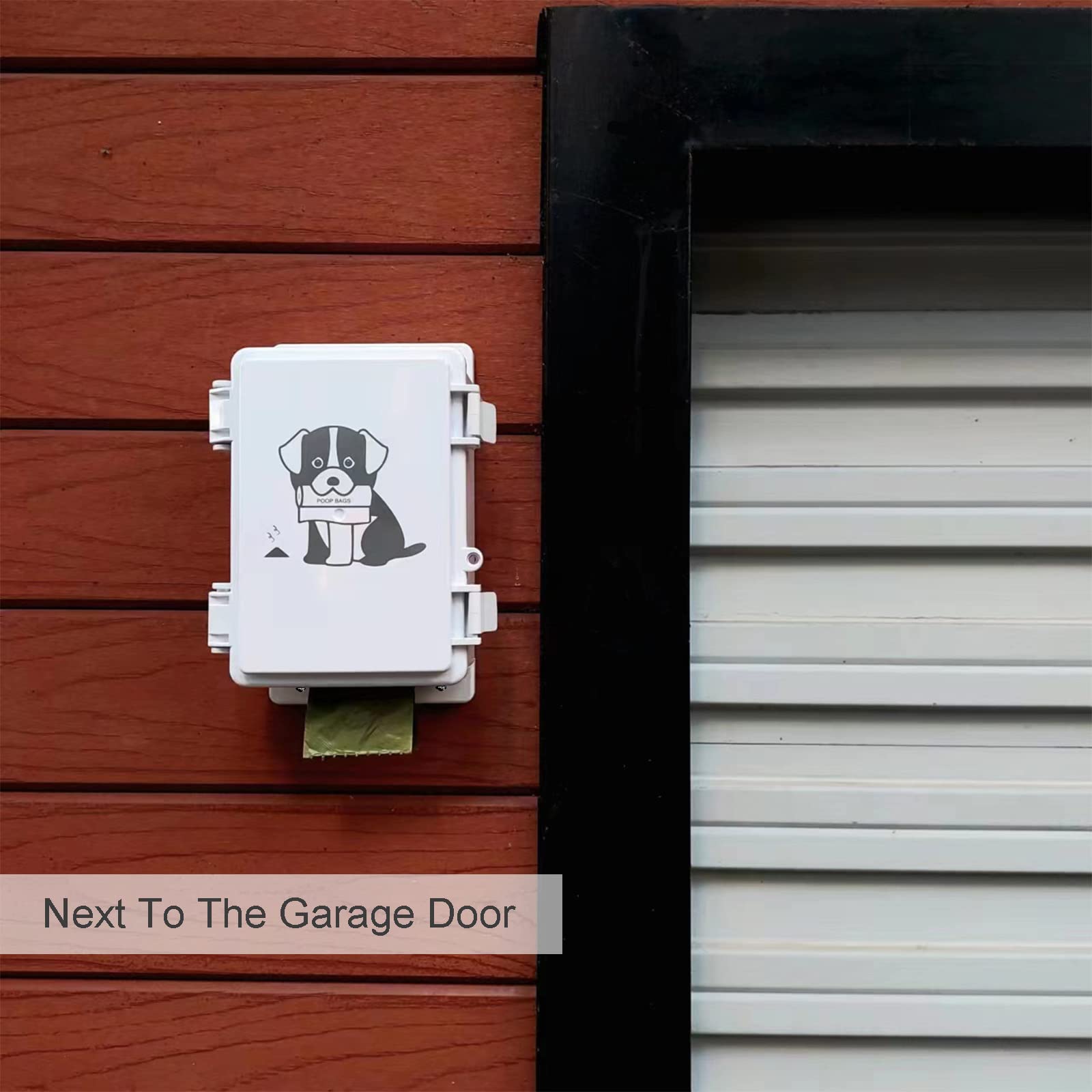 Dog Poop Bag Dispenser Wall Mounted Outside Or Inside Pet Waste Bags Holder Waterproof Screw-On Or Strap-On Doggy Pickup Rolls S