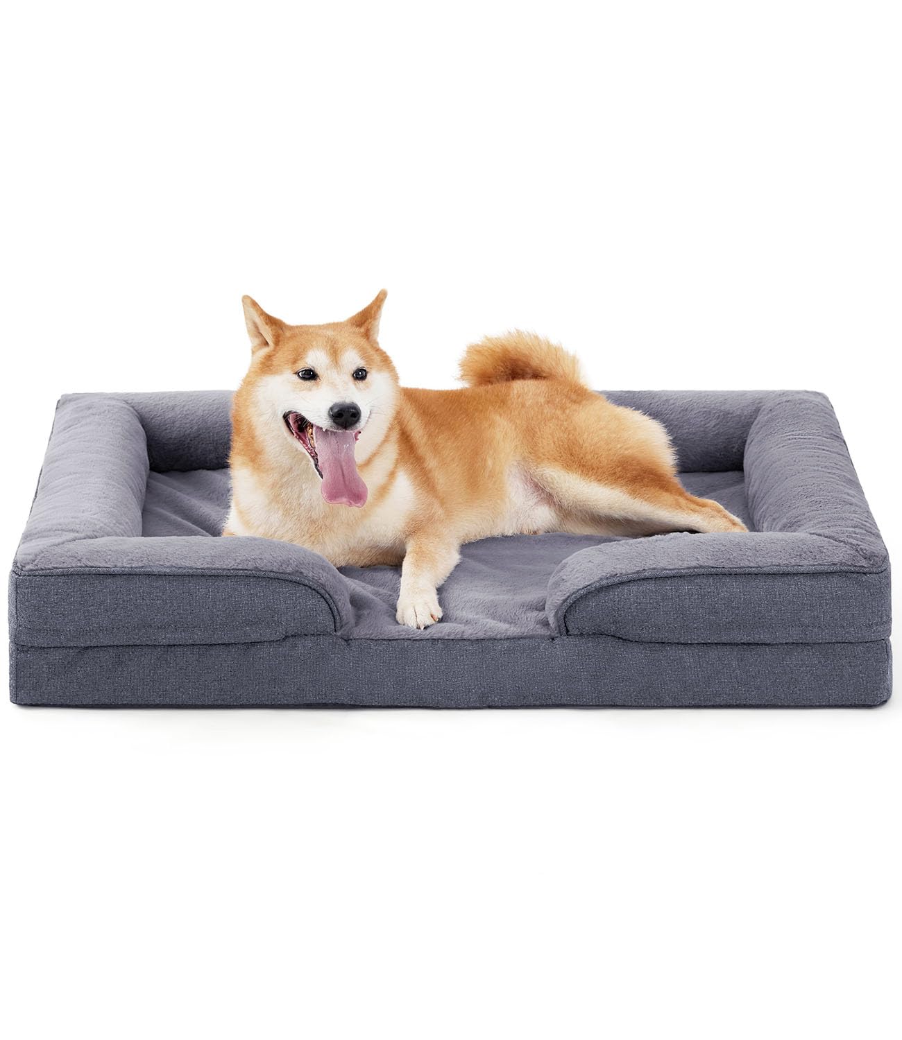 Made4Pet Orthopedic Dog Beds For Large Dogs, Dog Sofa Couch Egg-Crate Foam 38' Pet Couch Bed With Washable Waterproof Cover,Gra