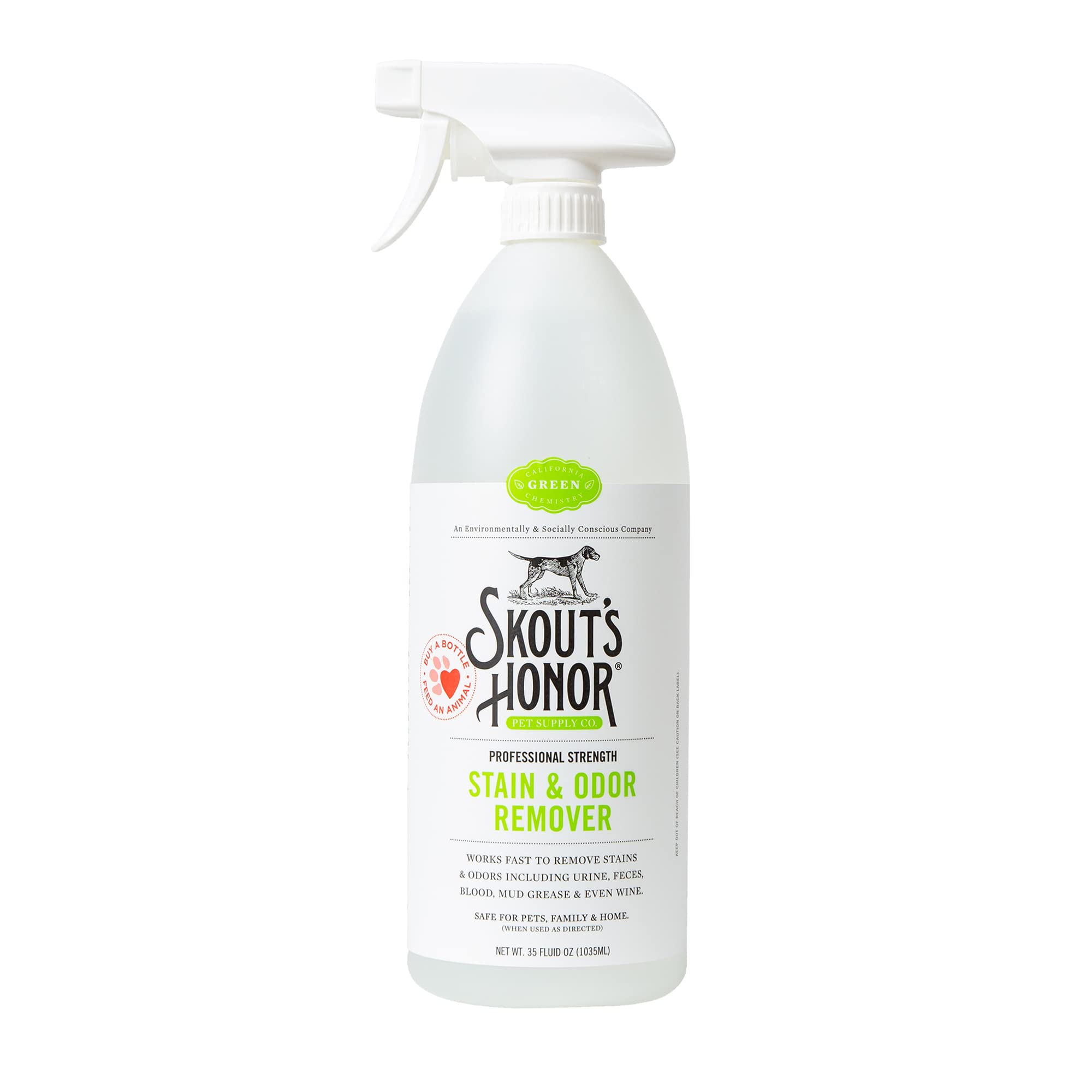 SKOUT'S HONOR Pet Stain and Odor Remover - Powerful Cleaner for Dog Urine, sweat, and other messes, Destroys and Removes Odor an